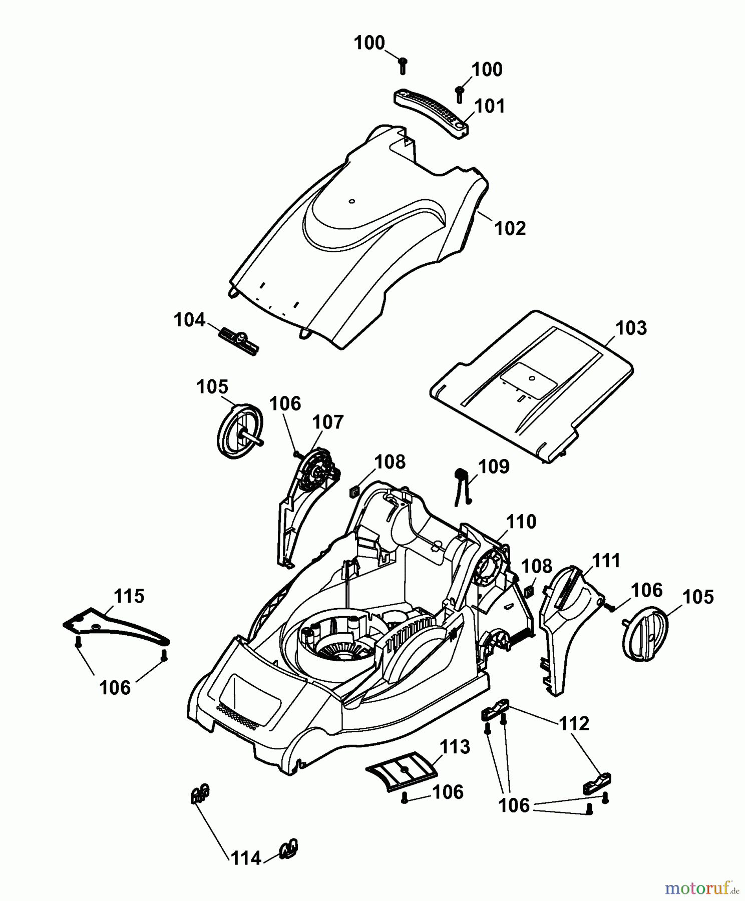  Wolf-Garten Electric mower 2.40 EK 4968086 Series A  (2008) Deck housing