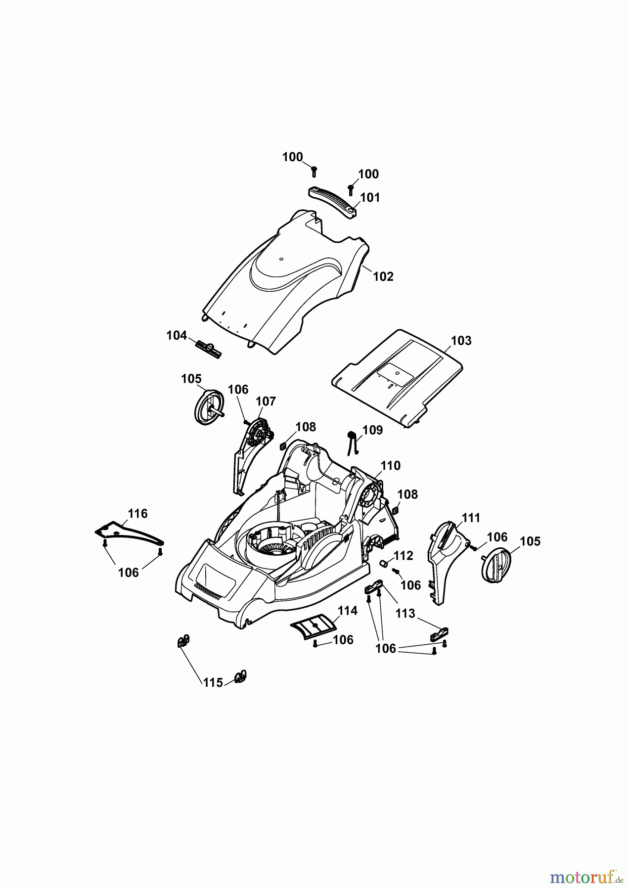  Wolf-Garten Electric mower 6.40 E 4969000 Series D  (2009) Deck housing