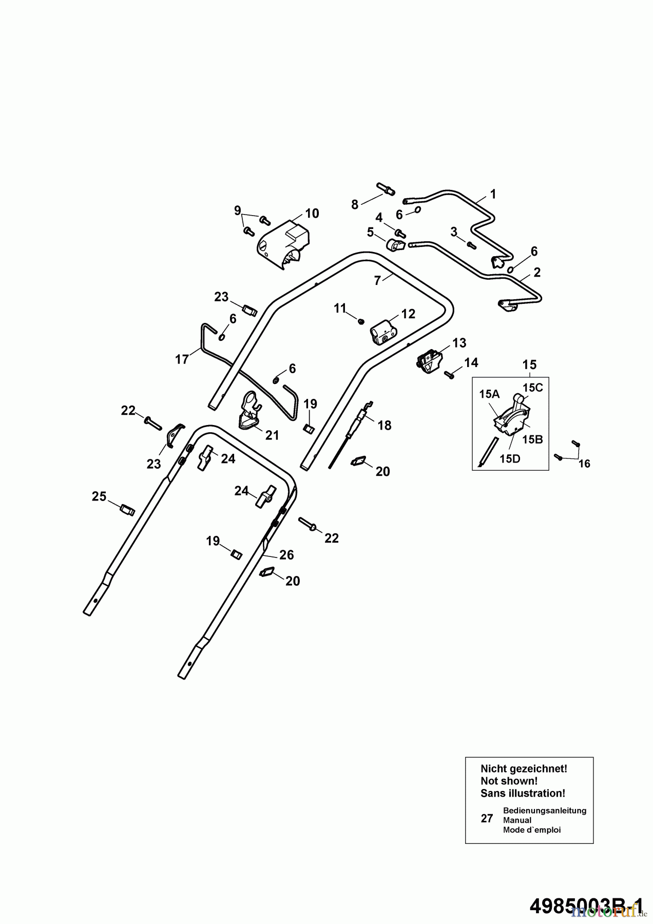  Wolf-Garten Electric mower self propelled Power Edition 40 EA-1 4985003 Series B  (2009) Handle