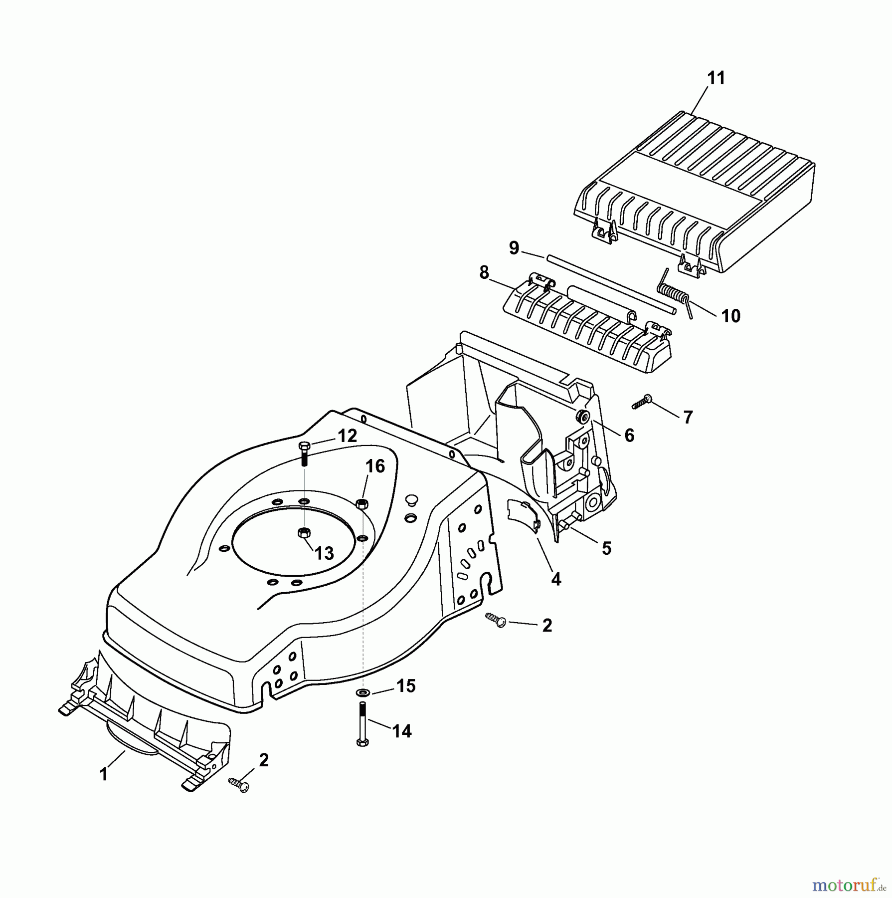  Wolf-Garten Petrol mower Campus 400 B 6040000 Series A  (2008) Deck housing