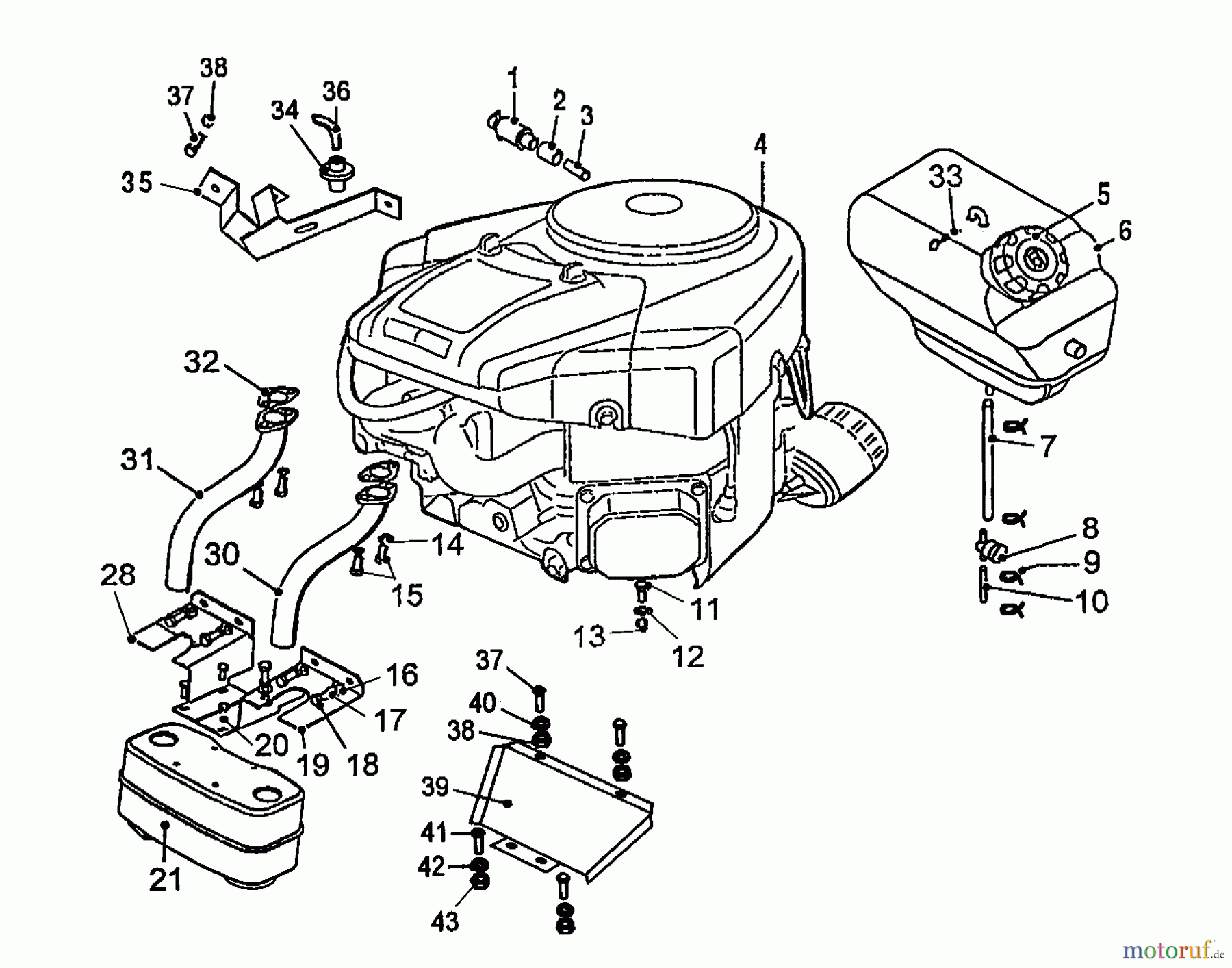  Wolf-Garten Lawn tractors Trac OHV 7 6205000 Series A  (2001) Engine accessories