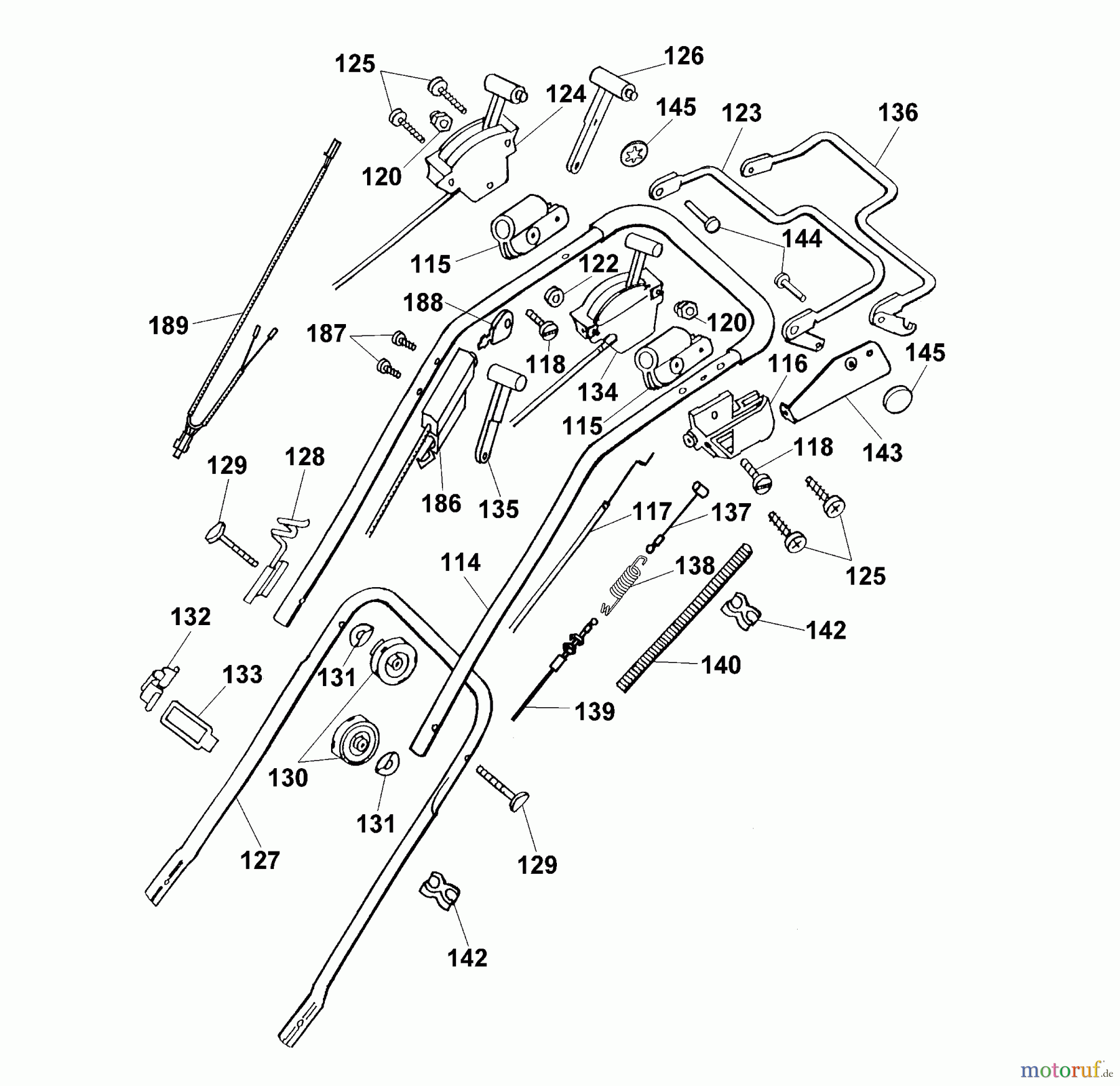  Wolf-Garten Petrol mower self propelled Concept 47 BAi 6460000 Series A  (1999) Handle