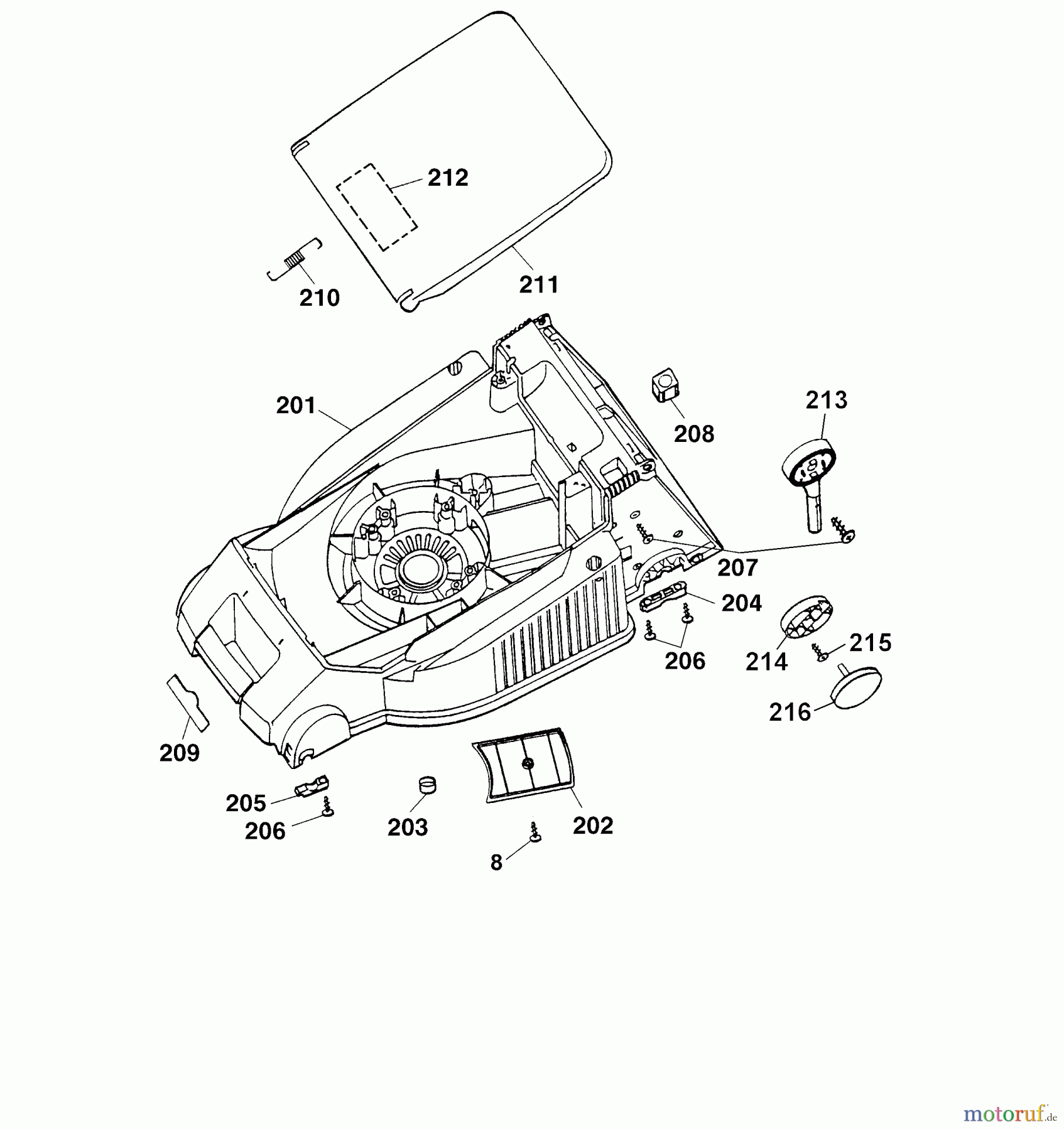  Wolf-Garten Electric mower 6.40 E 4950000 Series D  (2005) Deck housing