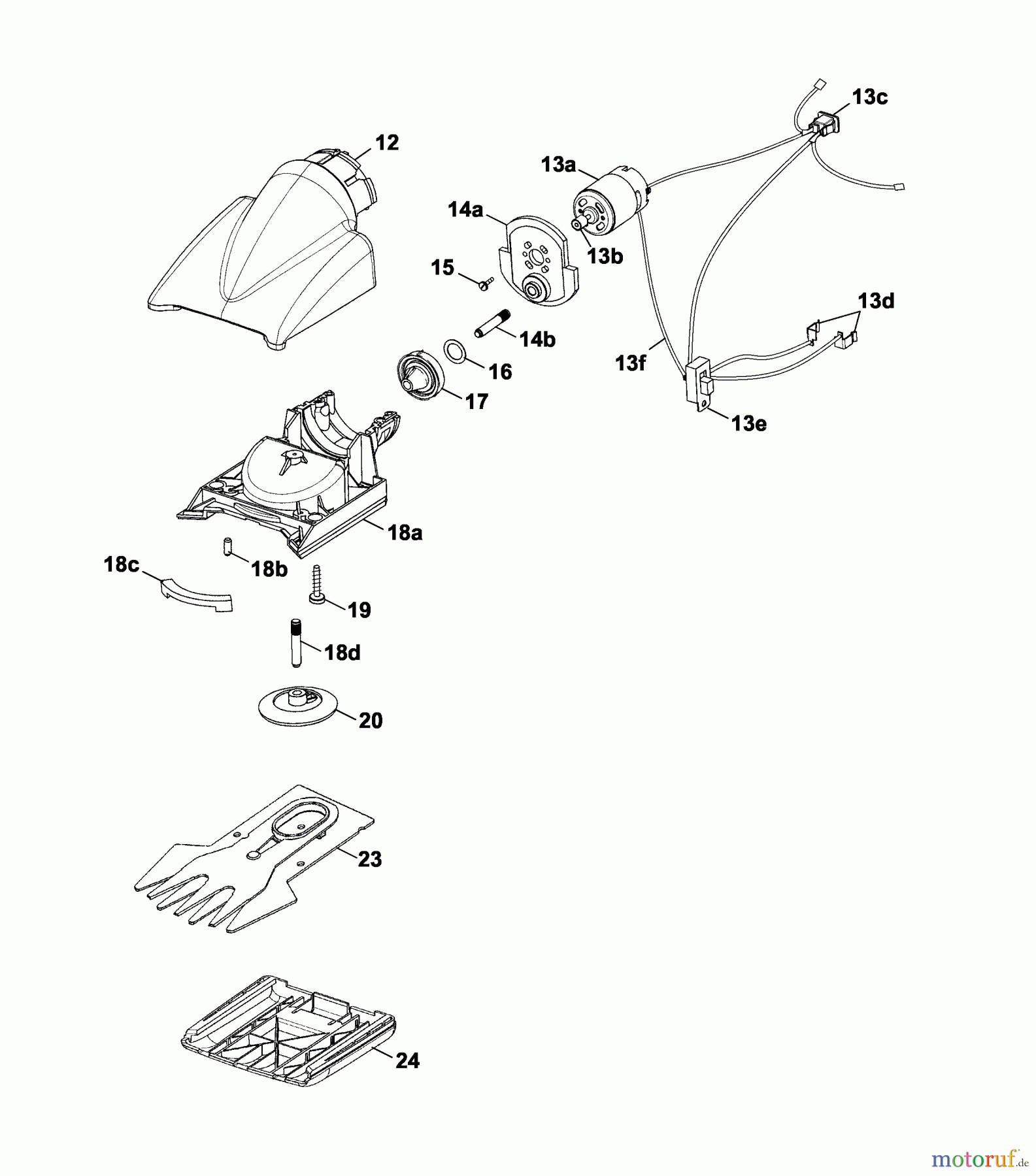  Wolf-Garten Battery shears SP 45 7084681 Series A  (2006) Rotating head, Blade