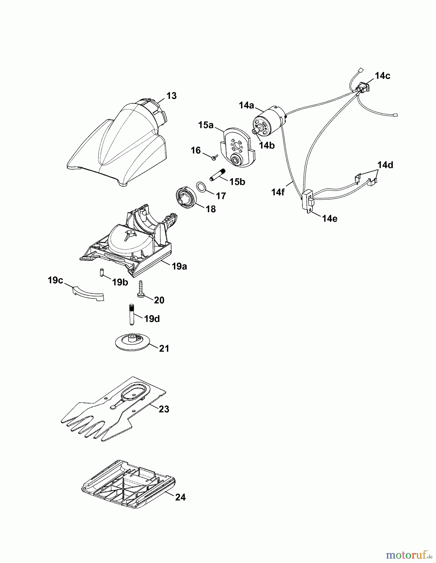  Wolf-Garten Battery shears Accu 100 7086680 Series B  (2007) Rotating head, Charger, Blade