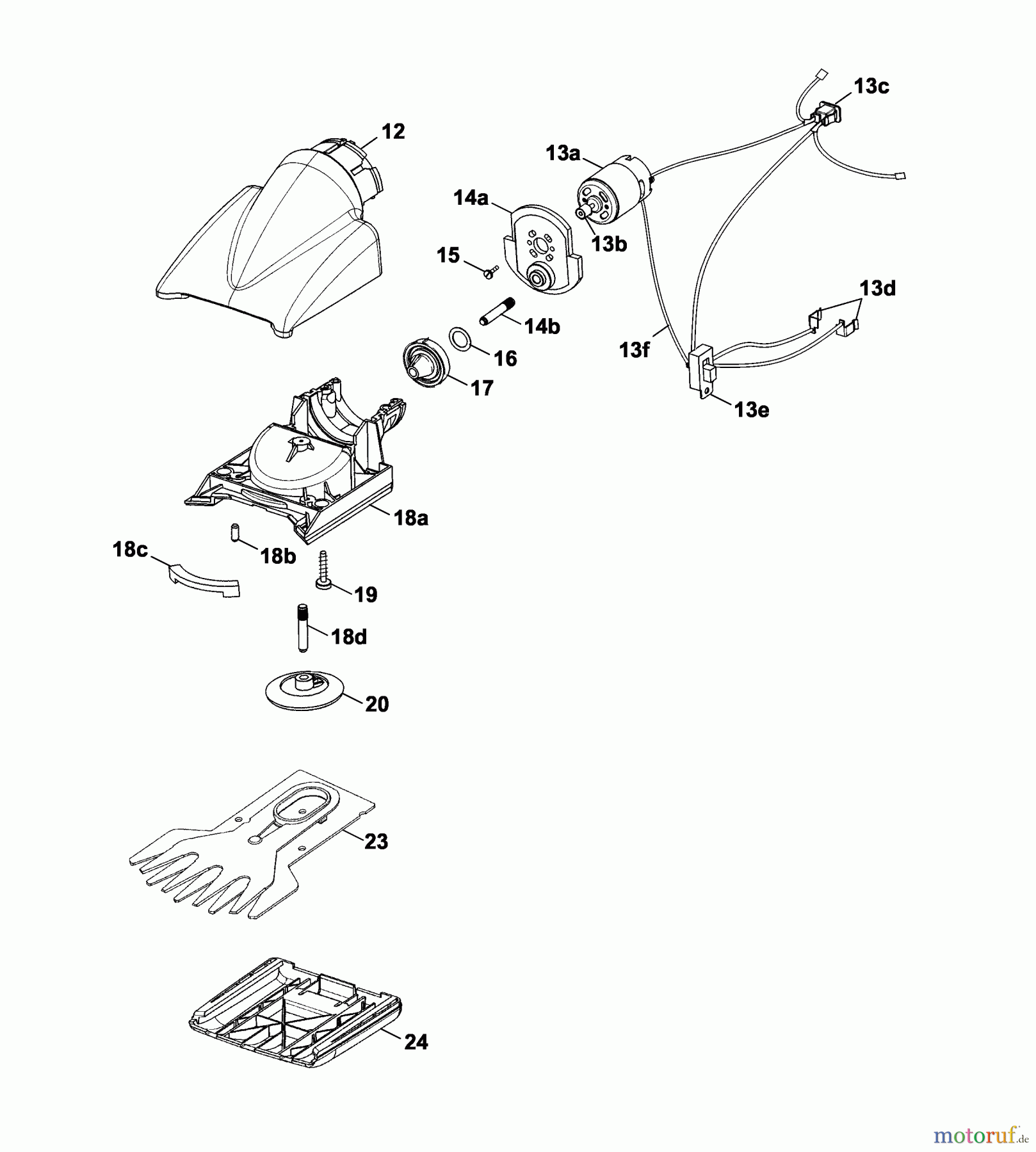  Wolf-Garten Battery shears Accu 100 7086682 Series A  (2006) Rotating head, Charger, Blade