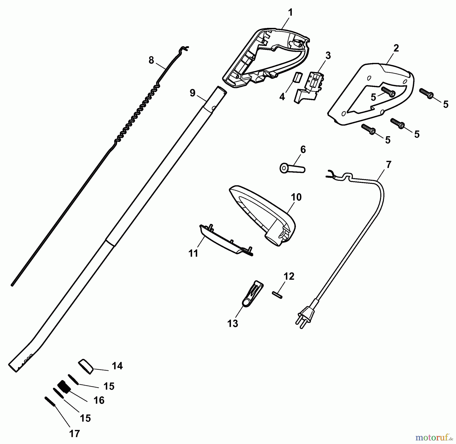  Wolf-Garten Electric trimmer GT 830 7128003 Series B  (2008) Handle