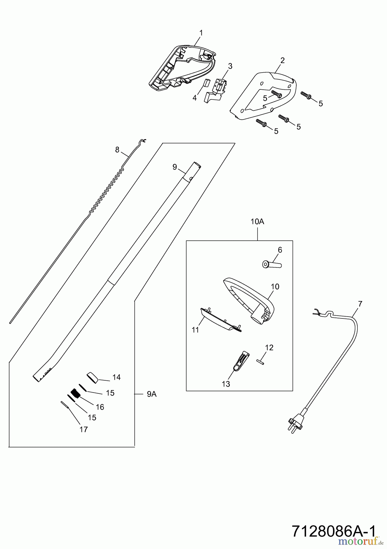  Wolf-Garten Electric trimmer P 507 3733707  (2012) Handle