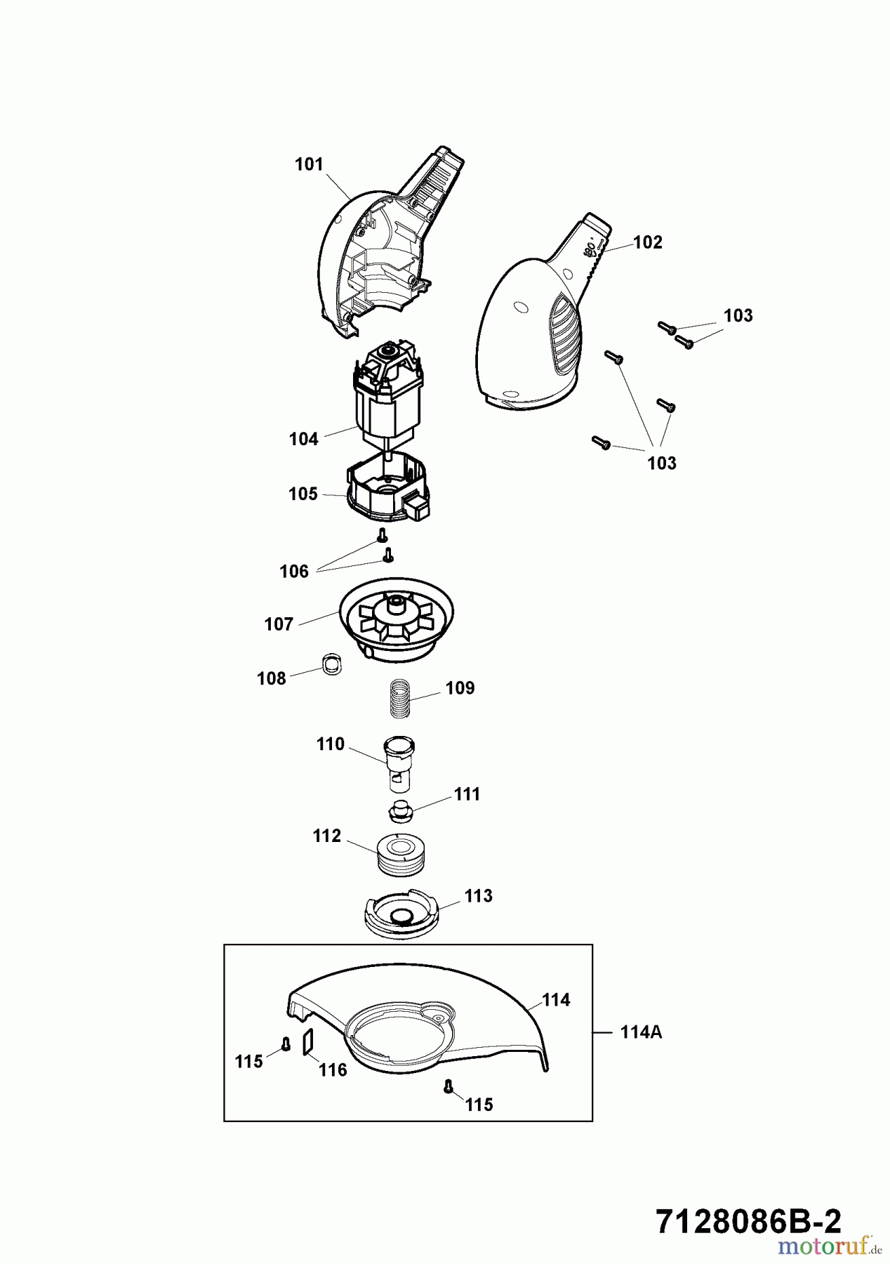  Wolf-Garten Electric trimmer P 507 3733707 Series C  (2010) Electric motor, Spool and string