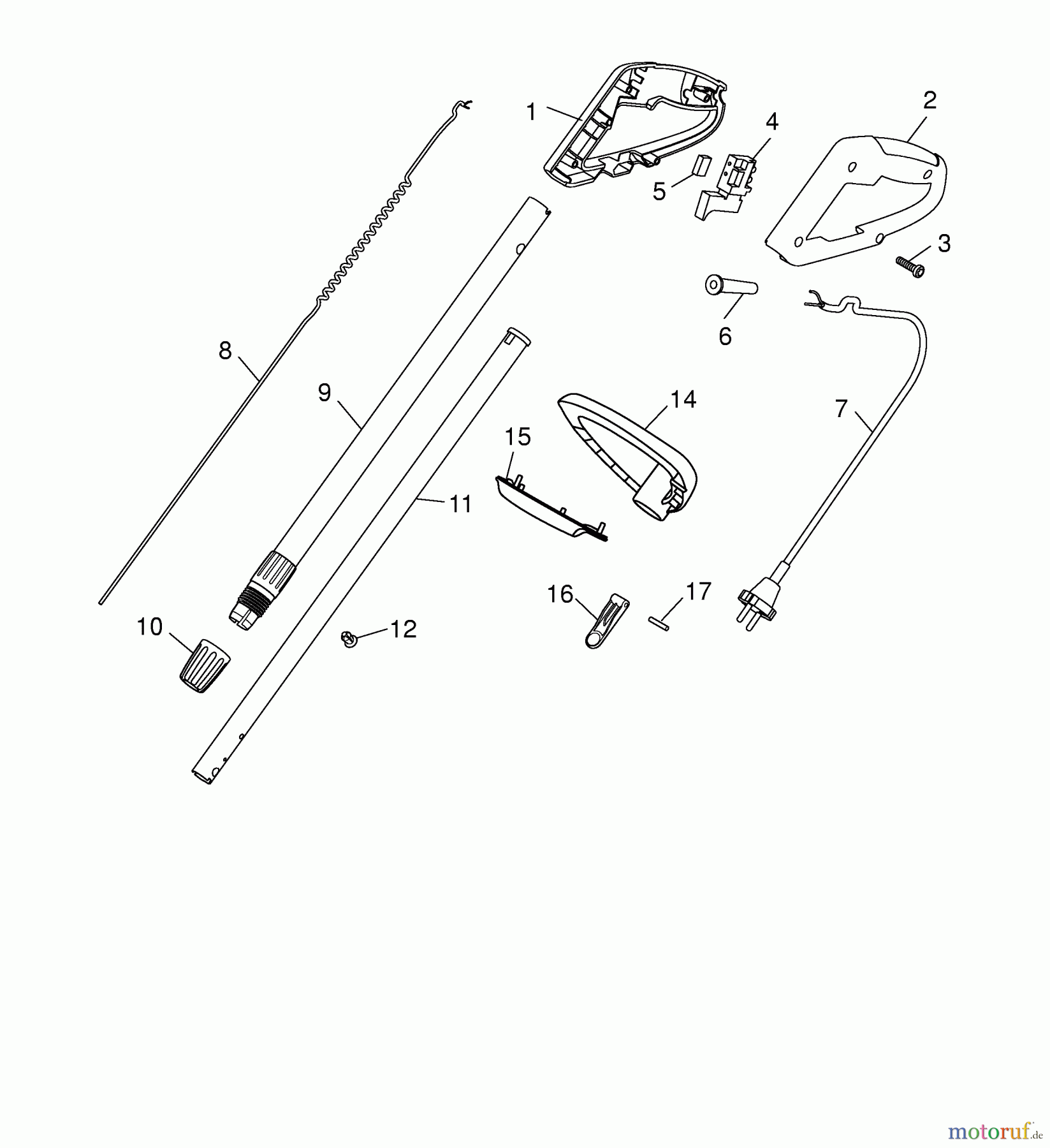  Wolf-Garten Electric trimmer GT 840 7130005 Series A  (2005) Handle, Switch, Shaft