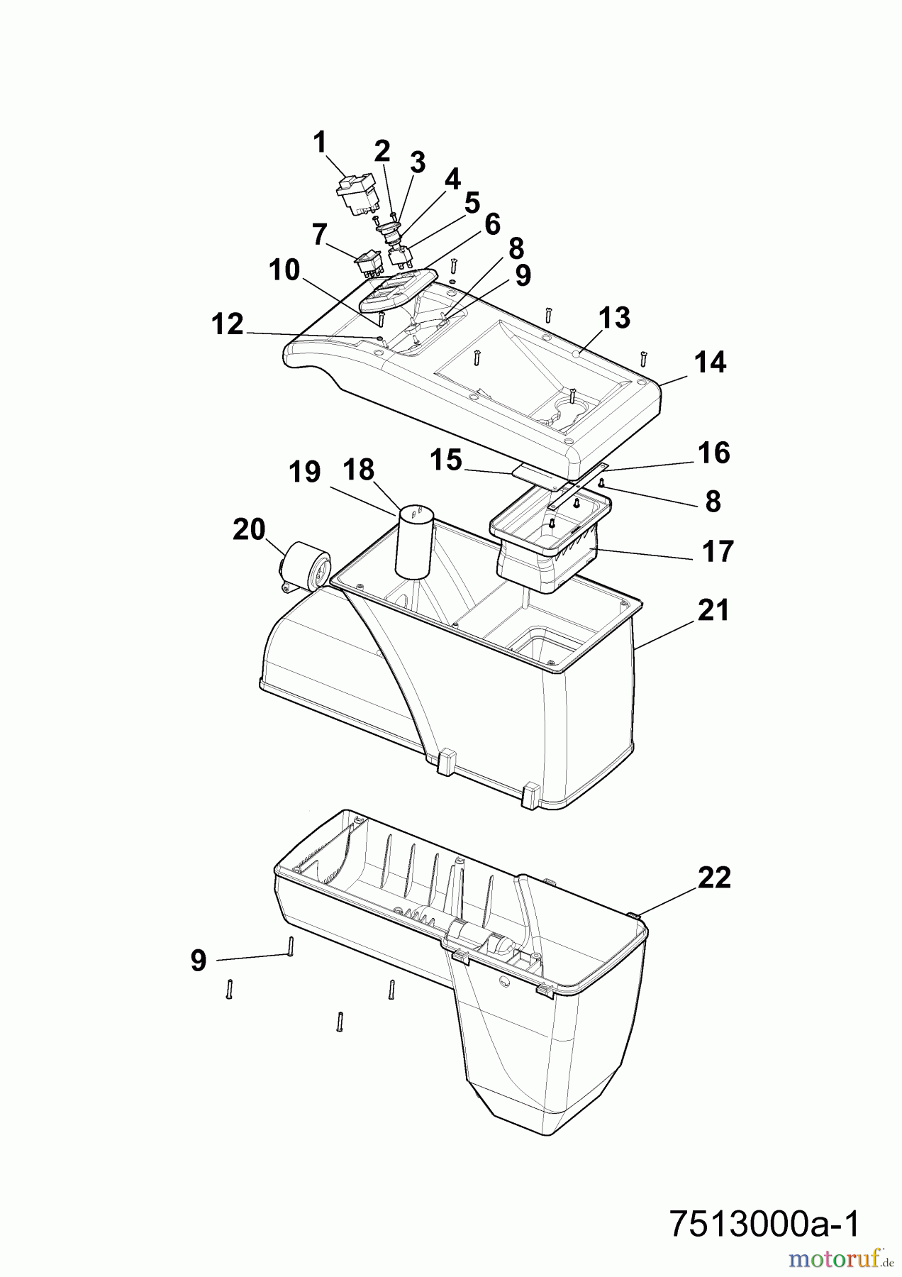  Wolf-Garten Chipper SDL 2100 7514000  (2012) Motor housing