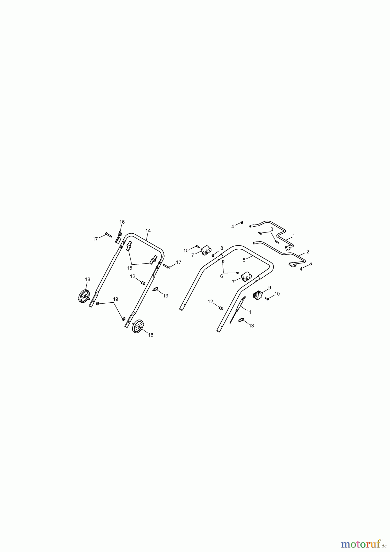  Florabest Petrol mower self propelled 46 BA/07 8102000 Series B  (2007) Handle