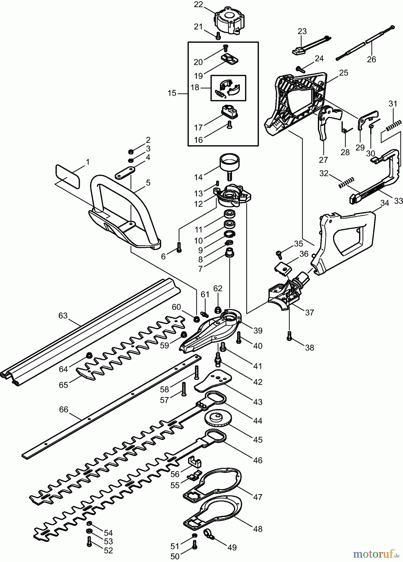  Dolmar Heckenscheren Benzin HT2249D 1  Griffe, Getriebe, Scherblatt