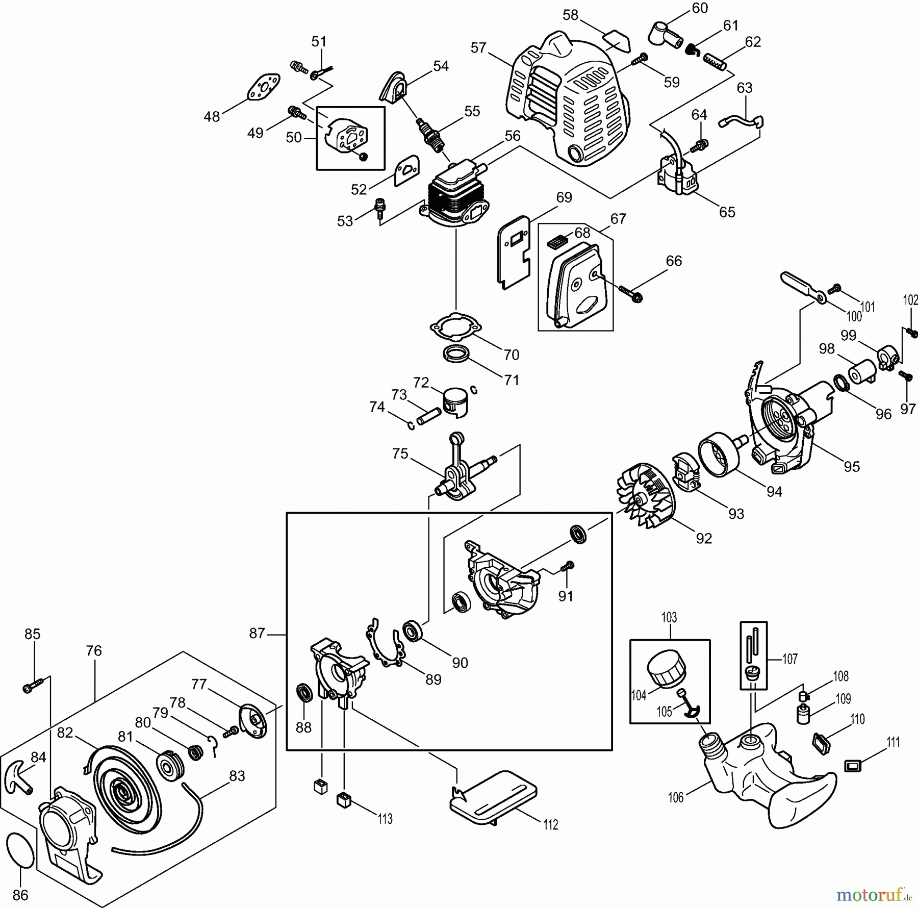  Dolmar Motorsensen & Trimmer Benzin 2-Takt MS-20 U 3  Zylinder, Kurbeltrieb, Zünder, Schalldämpfer