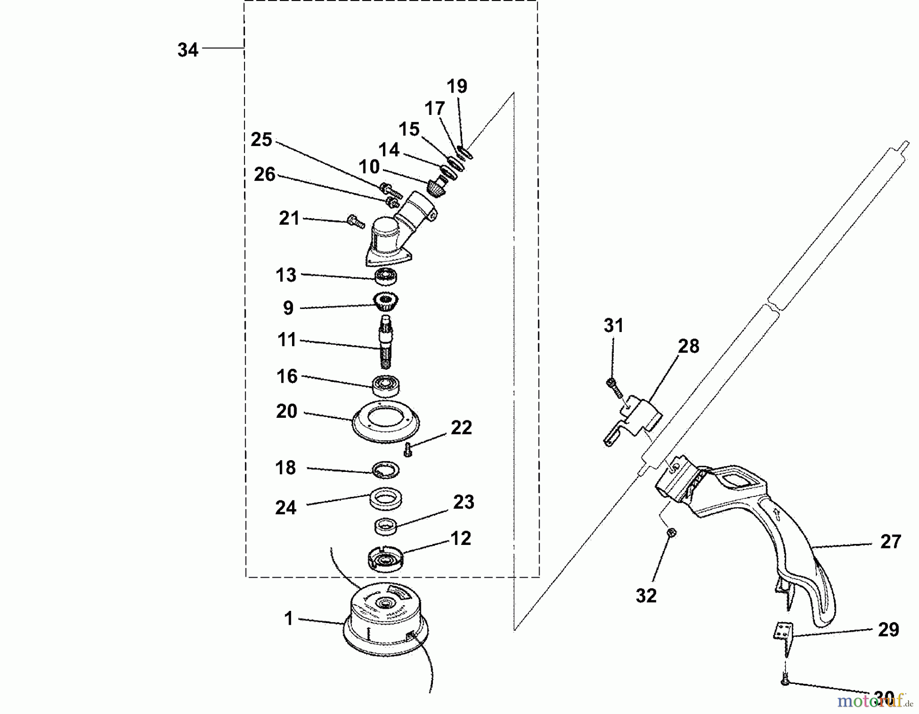  Dolmar Motorsensen & Trimmer Benzin 2-Takt MS-331 C (USA) 17-1  Getriebe, Schneidwerkzeug