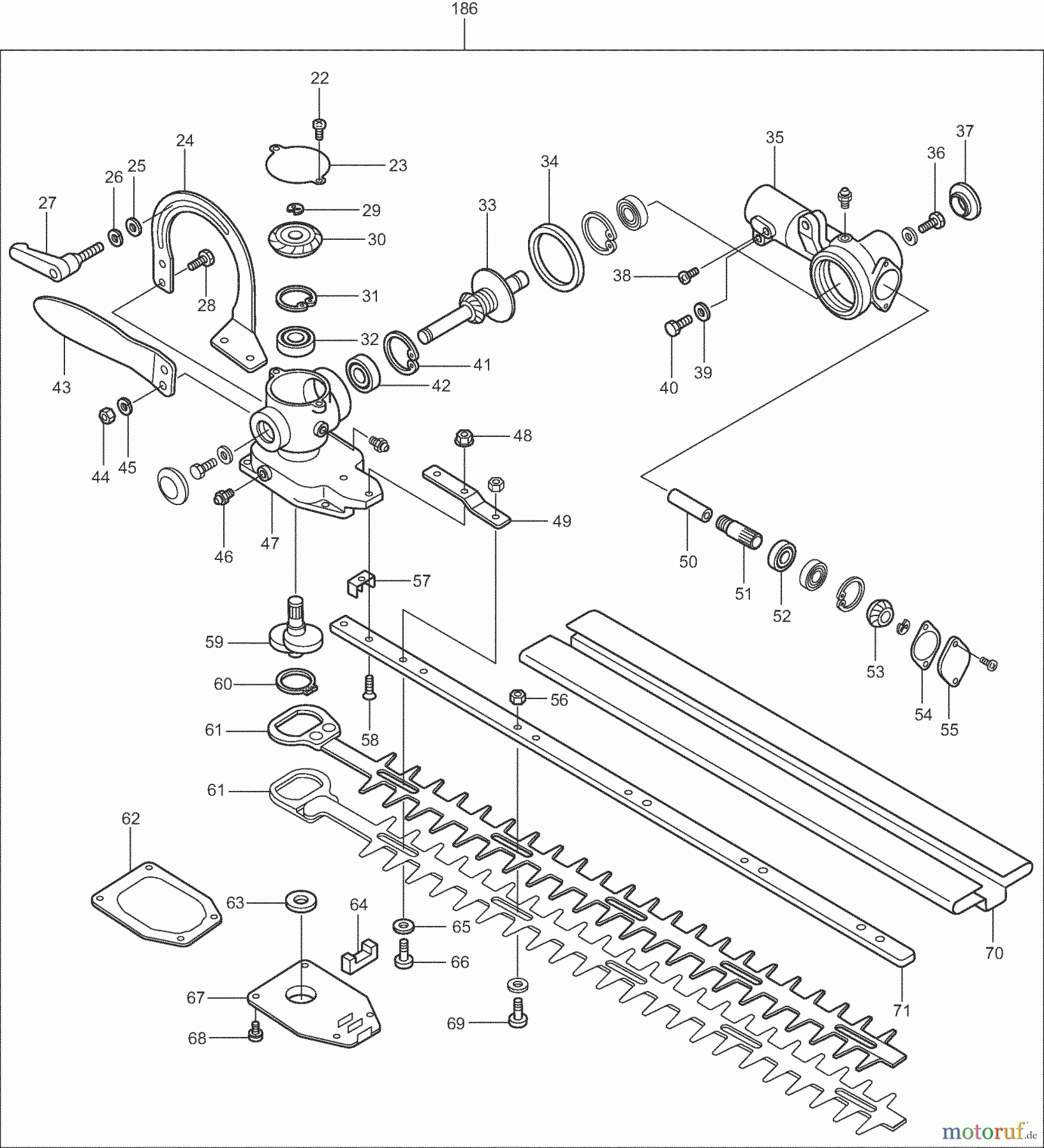  Dolmar Heckenscheren Benzin MH2556 3  Getriebe, Scherblatt