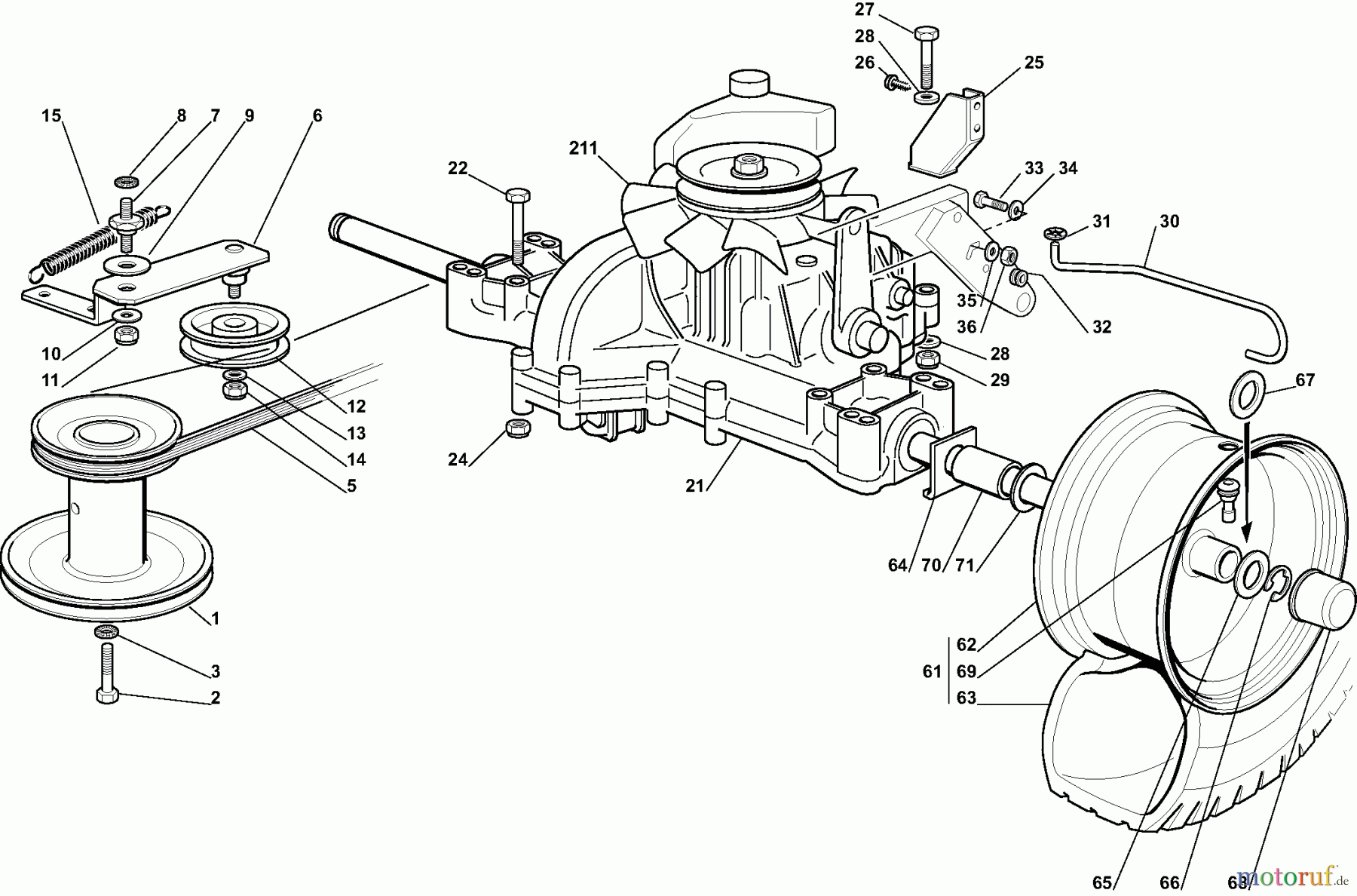  Dolmar Rasentraktoren RM7213H RM-72.13 H (2009) 6y  Getriebe
