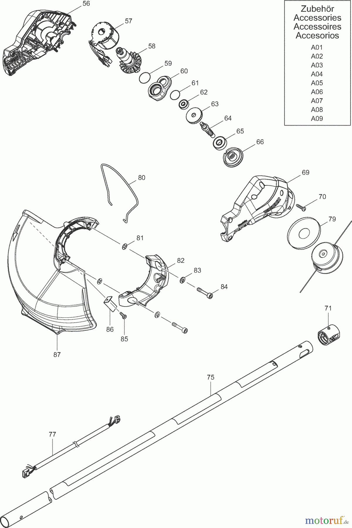  Dolmar Motorsensen & Trimmer Akku AT1831C 2  Motor, Schutzhaube, Zubehör
