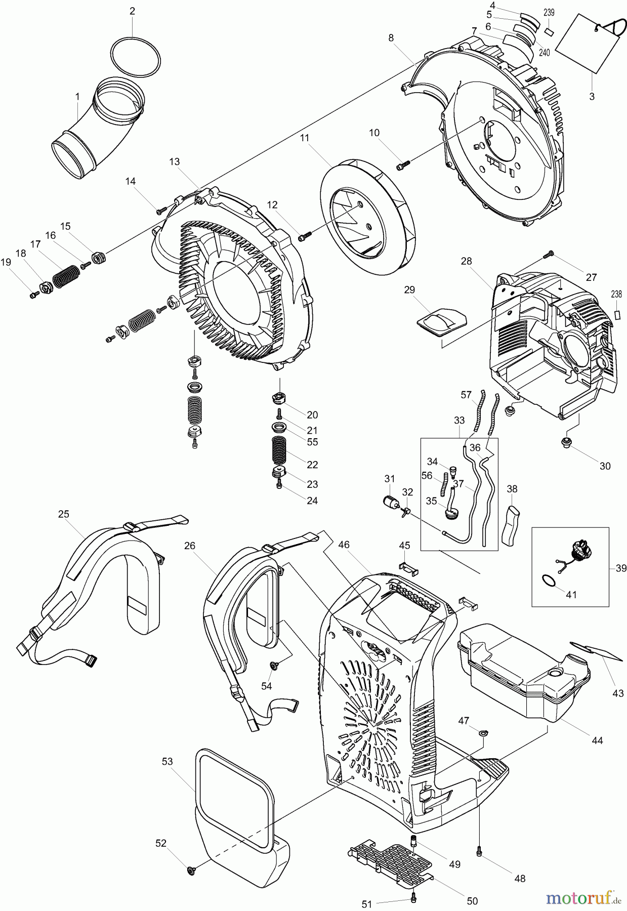  Dolmar Blasgeräte Benzin PB76504 1  Gebläsegehäuse, Tank