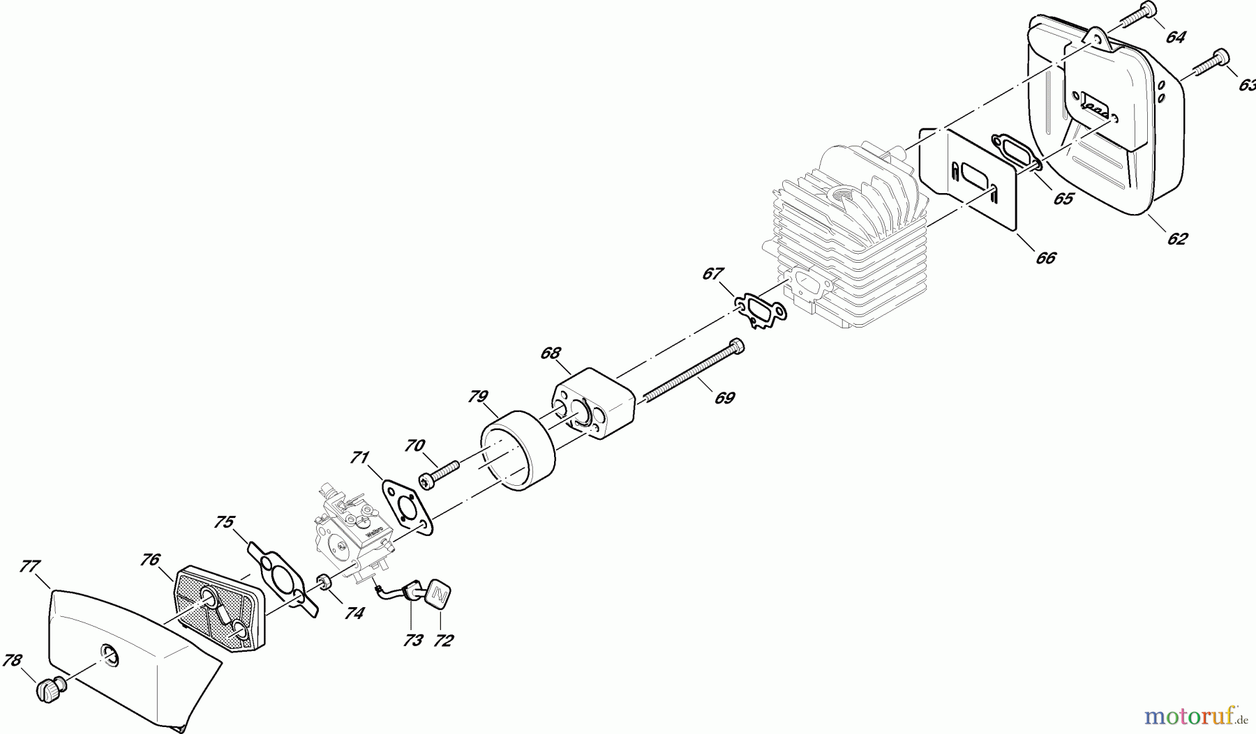  Dolmar Motorsensen & Trimmer Benzin 2-Takt MS341U 3  Schalldämpfer, Luftfilter