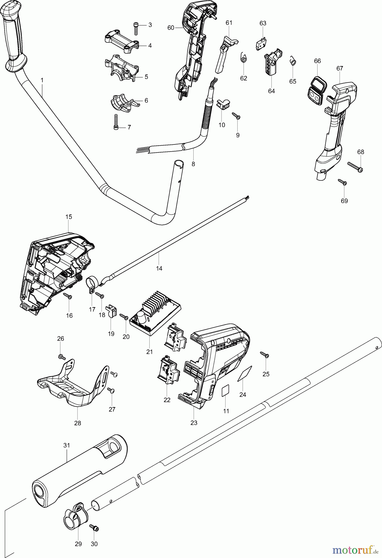  Dolmar Motorsensen & Trimmer Akku AT3723U 1  Griffe
