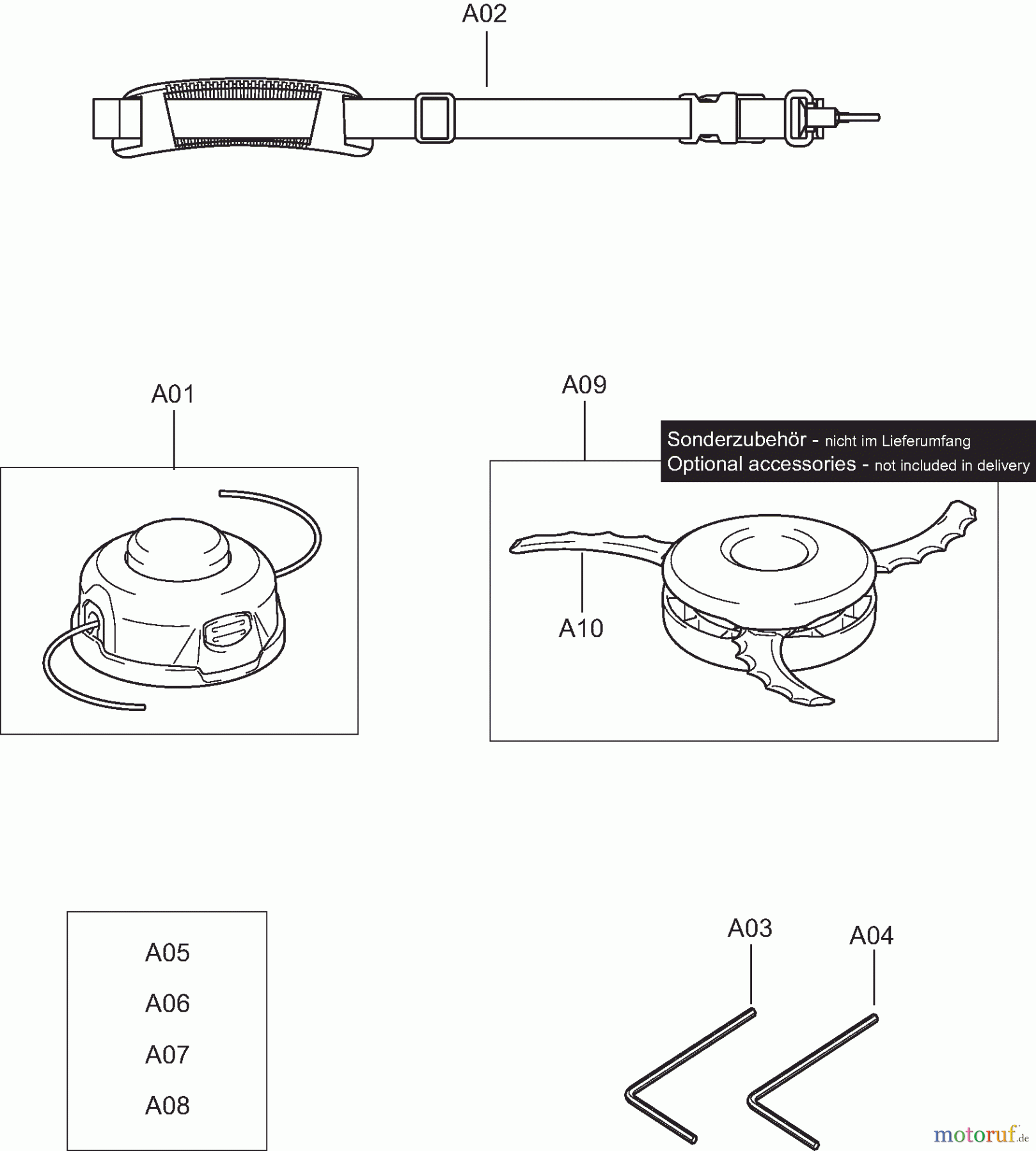  Dolmar Motorsensen & Trimmer Akku DUR188U 3  Zubehör