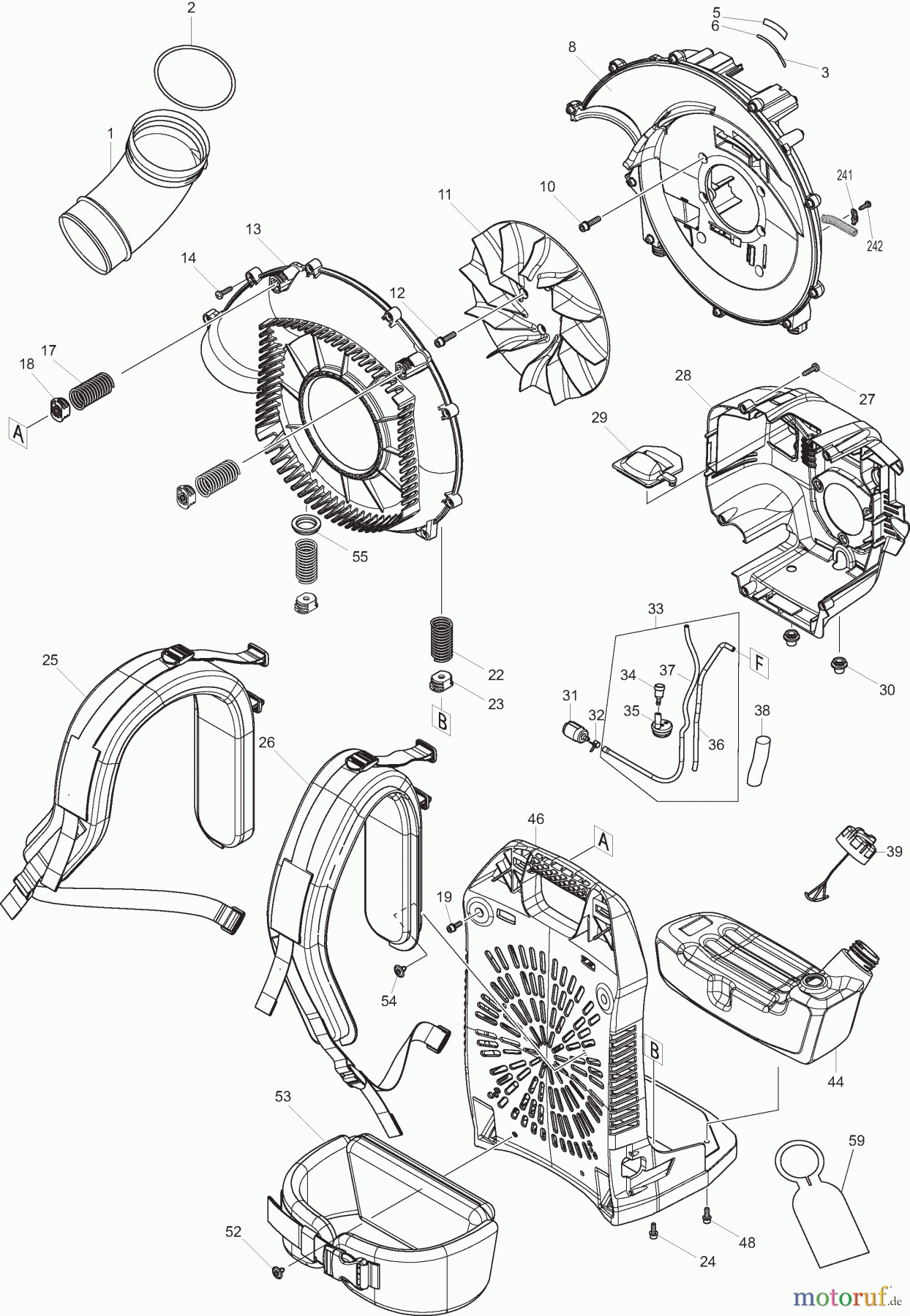  Dolmar Blasgeräte Benzin MG53004 3  Gebläsegehäuse, Tank