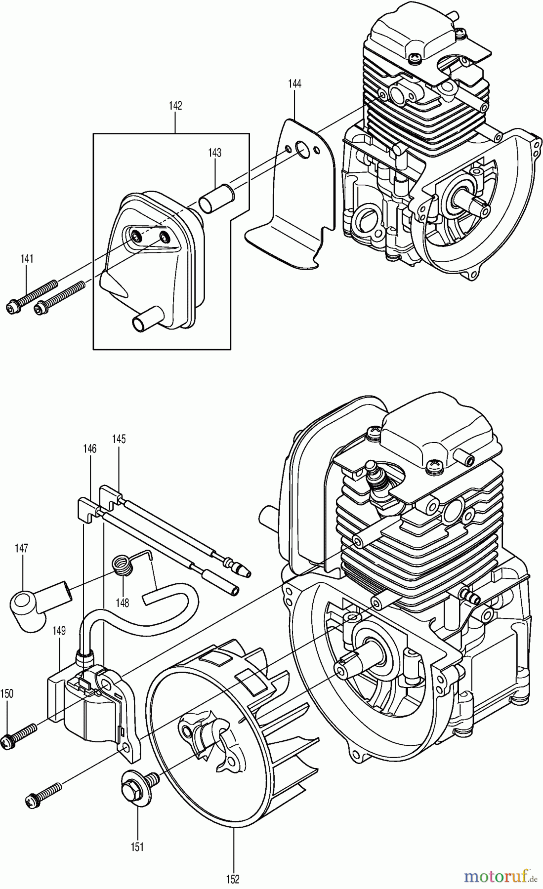  Dolmar Blasgeräte Benzin PB-251.4 (USA) 8  Zündung, Polrad, Schalldämpfer