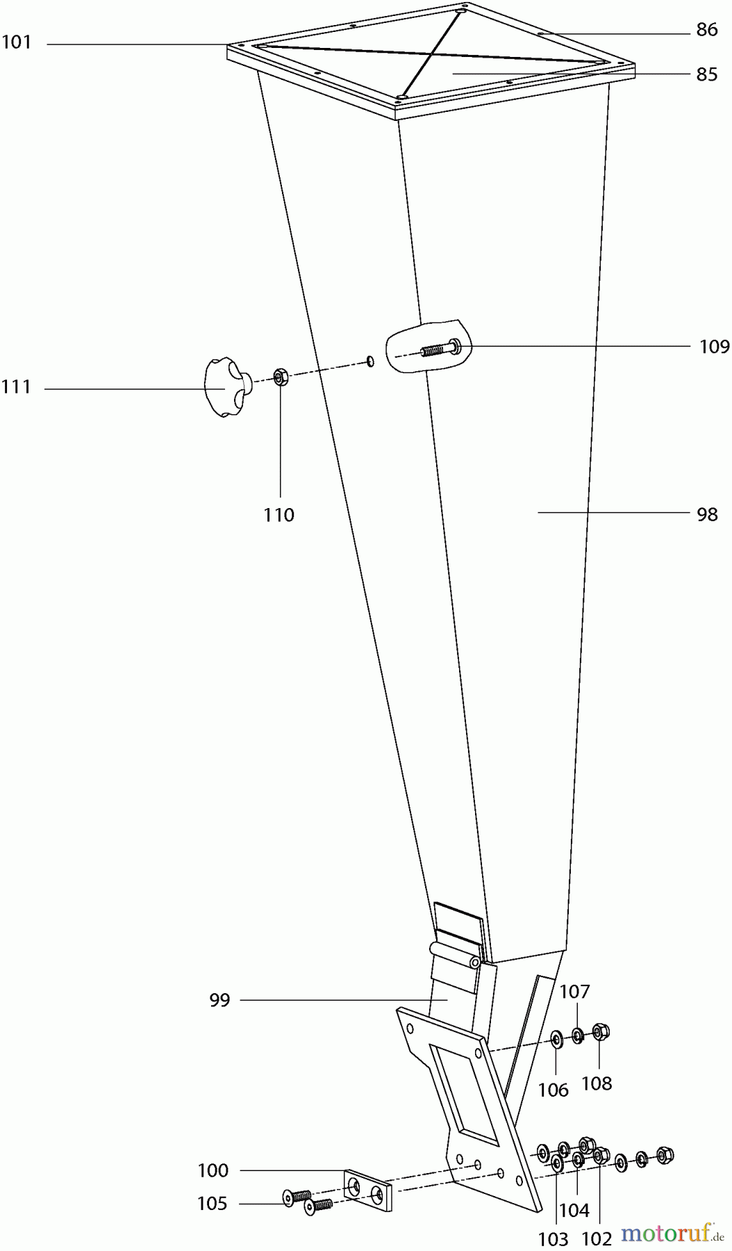  Dolmar Häcksler Benzin PH-6538 4  Seitlicher Trichter