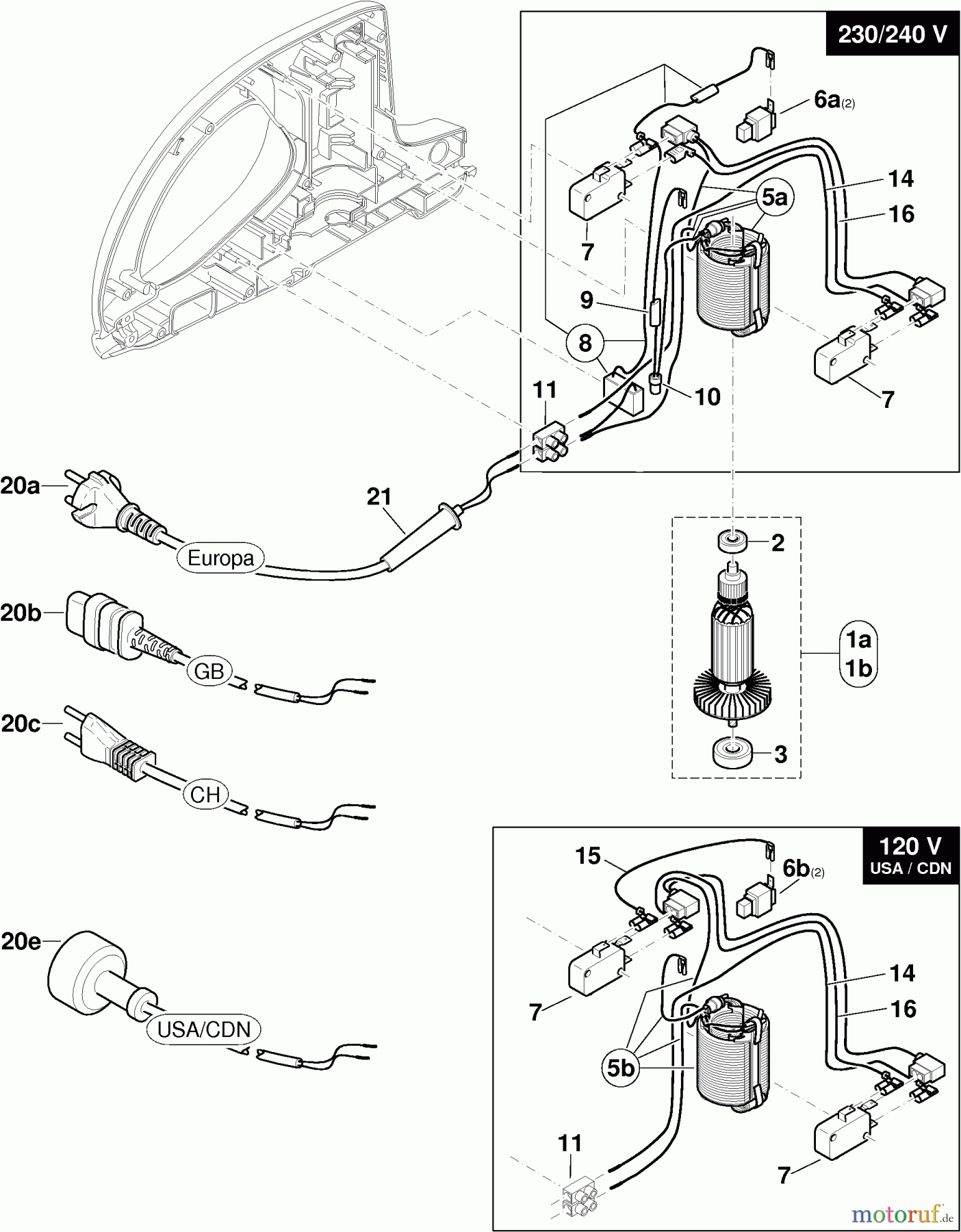  Dolmar Heckenscheren Elektro HT-48 (->2000) 2  Motor, Kabel, Schalter