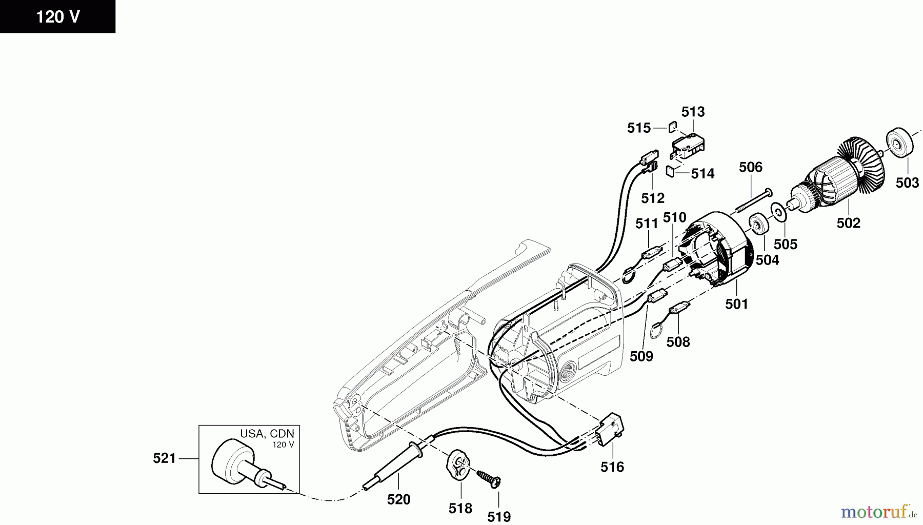  Dolmar Kettensägen Elektro Kettensäge ES-151 5  Motor, Kabel, Schalter