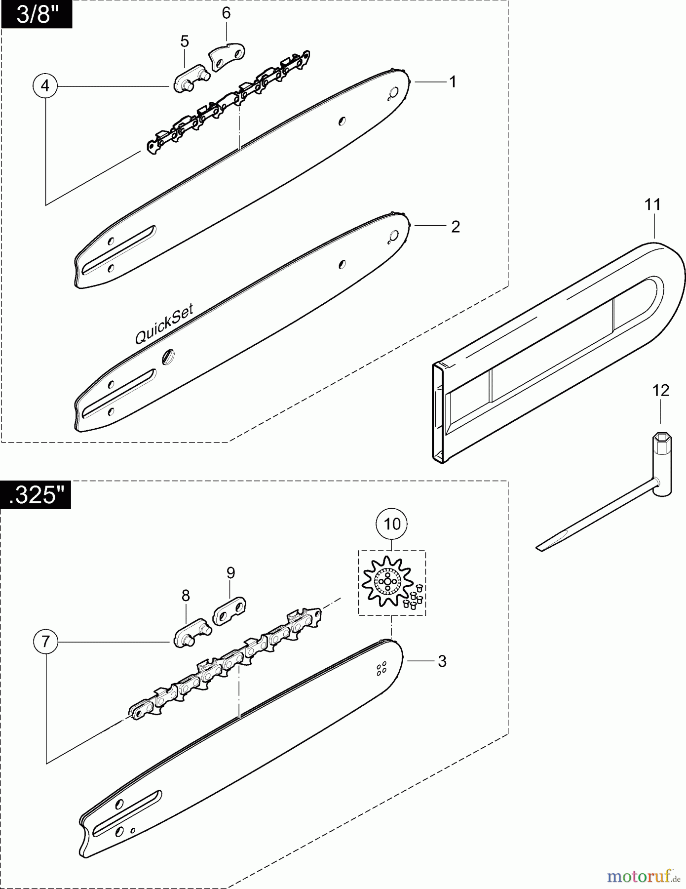  Dolmar Kettensägen Elektro Kettensäge ES-140 6  Sägeschienen, Sägeketten, Werkzeug