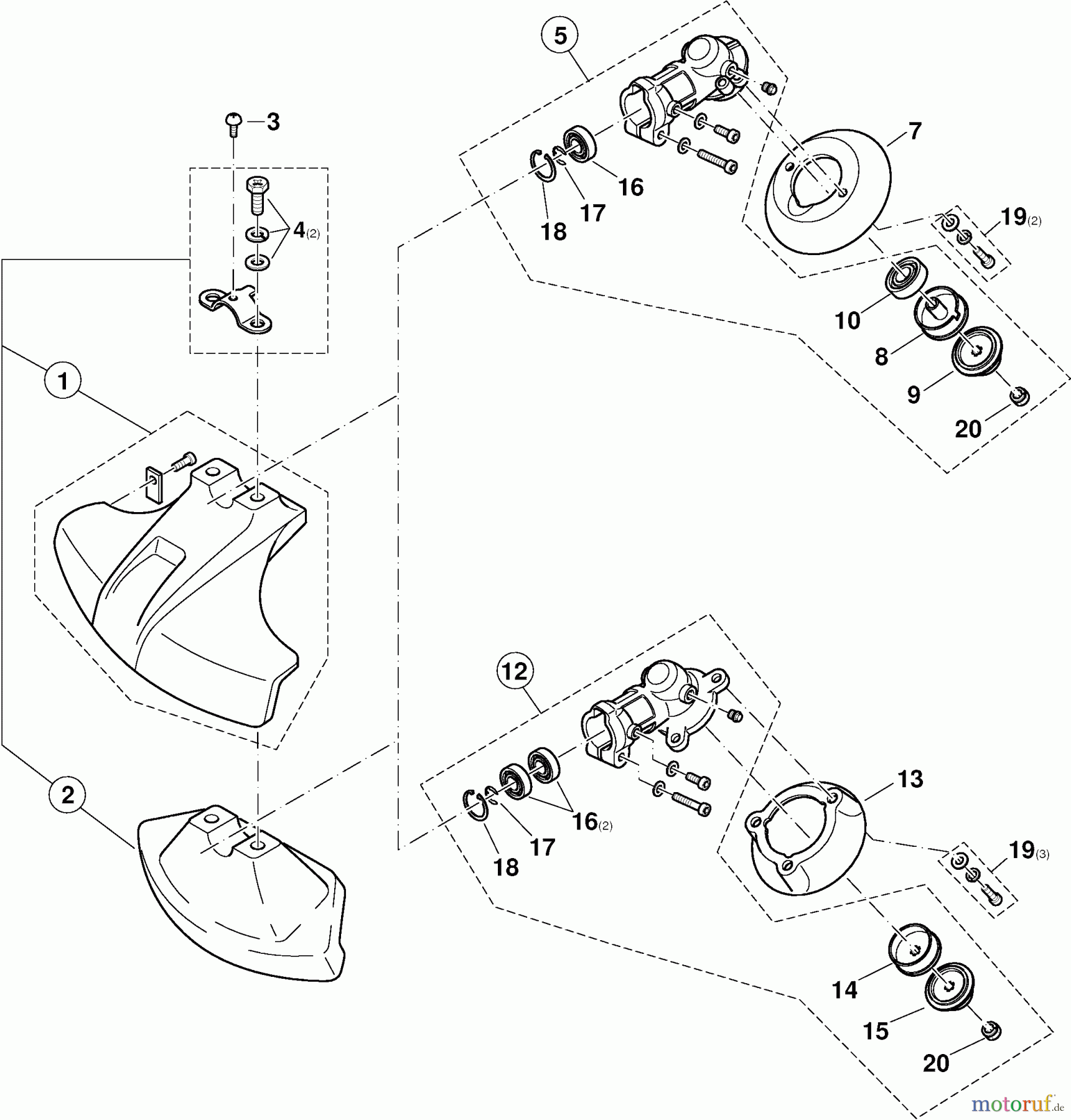  Dolmar Motorsensen & Trimmer Benzin 2-Takt MS-2300 10  Winkelgetriebe, Schutzhaube