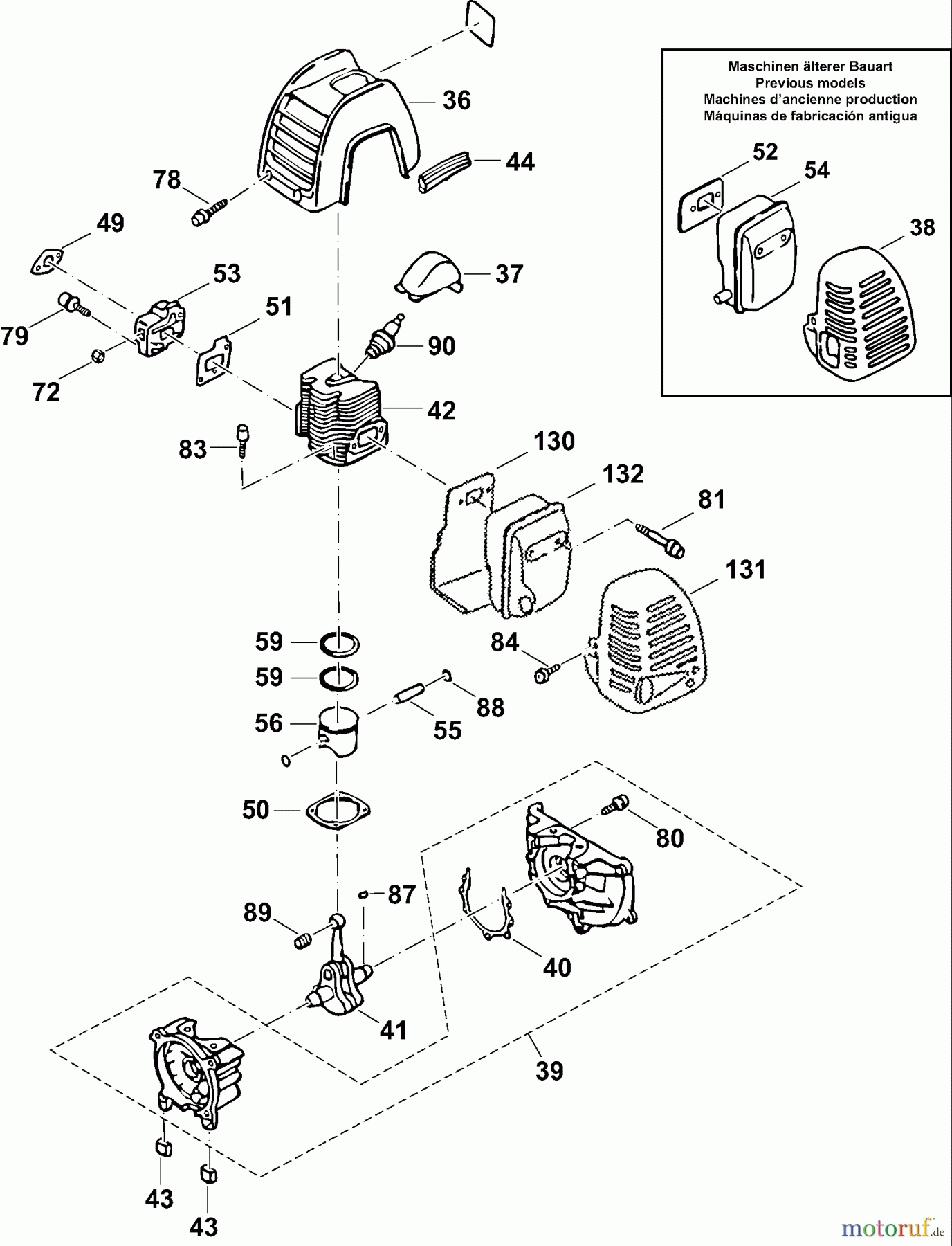  Dolmar Motorsensen & Trimmer Benzin 2-Takt MS-3200 2  Zylinder, Kurbeltrieb, Schalldämpfer