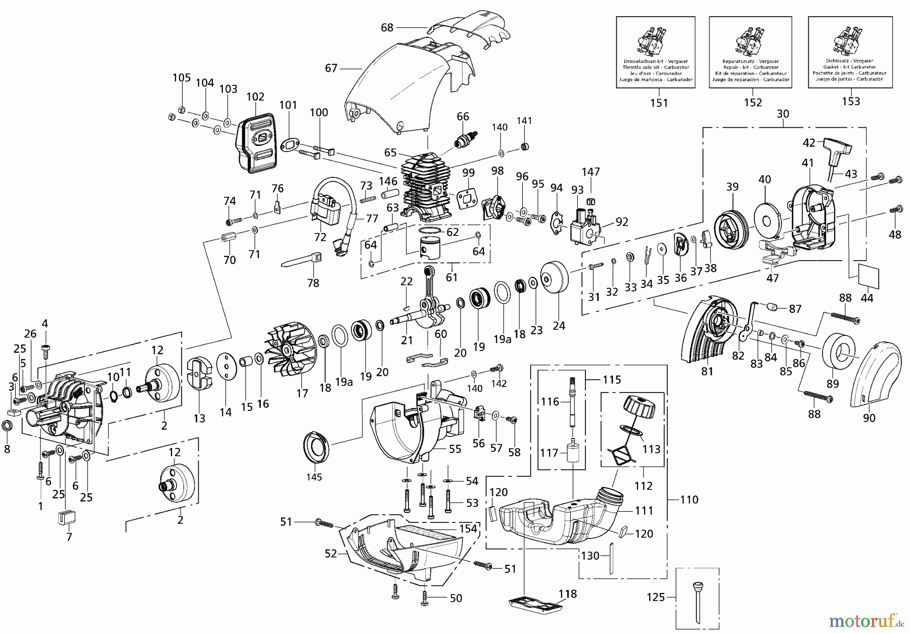  Dolmar Motorsensen & Trimmer Benzin 2-Takt MS-290 C 1  Motor, Gehäuse