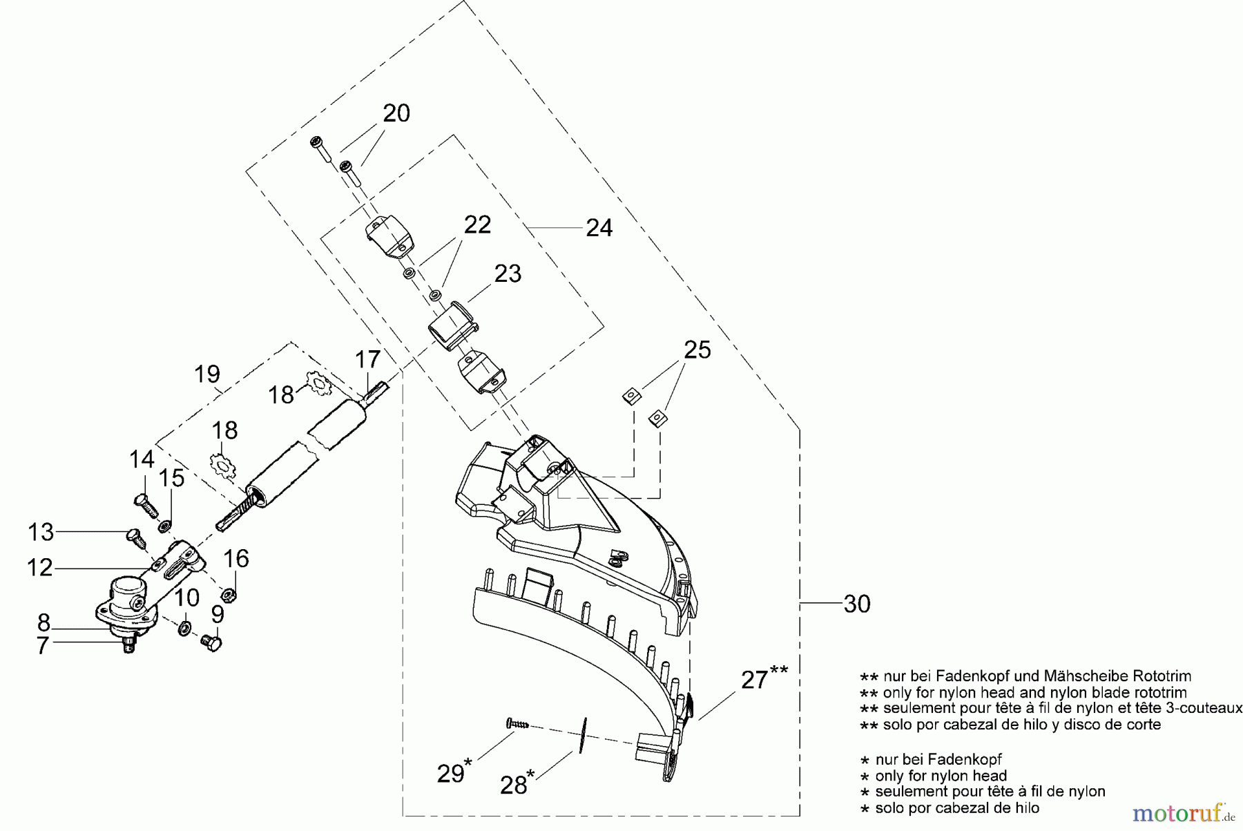  Dolmar Motorsensen & Trimmer Benzin 2-Takt MS-290 C 5  Getriebe, Schutzhaube