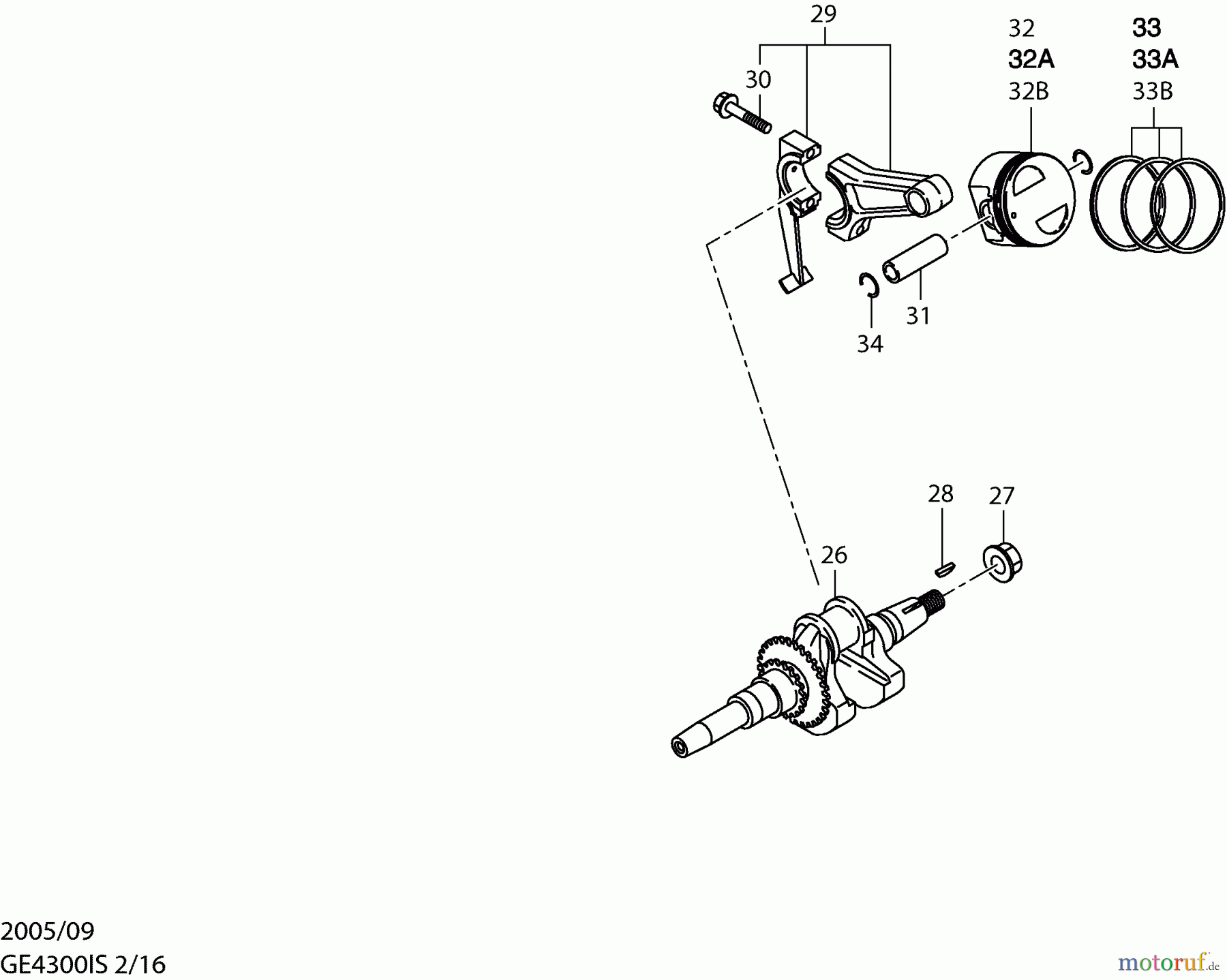  Dolmar Stromerzeuger GE-4300 IS 2  Kurbelwelle, Kolben