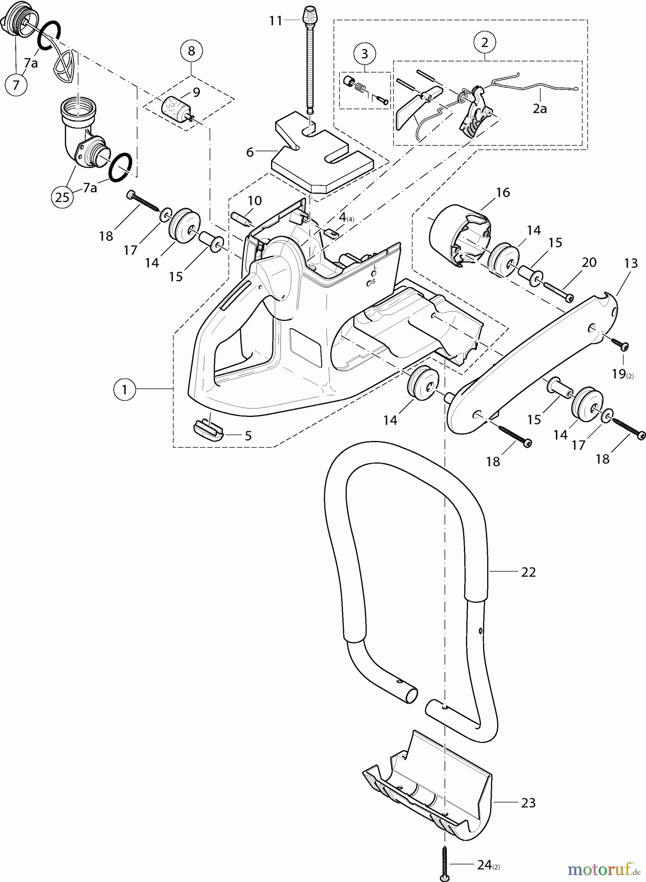  Dolmar Trennschleifer Benzin PC-6214 2  Tankeinheit und Handgriffe