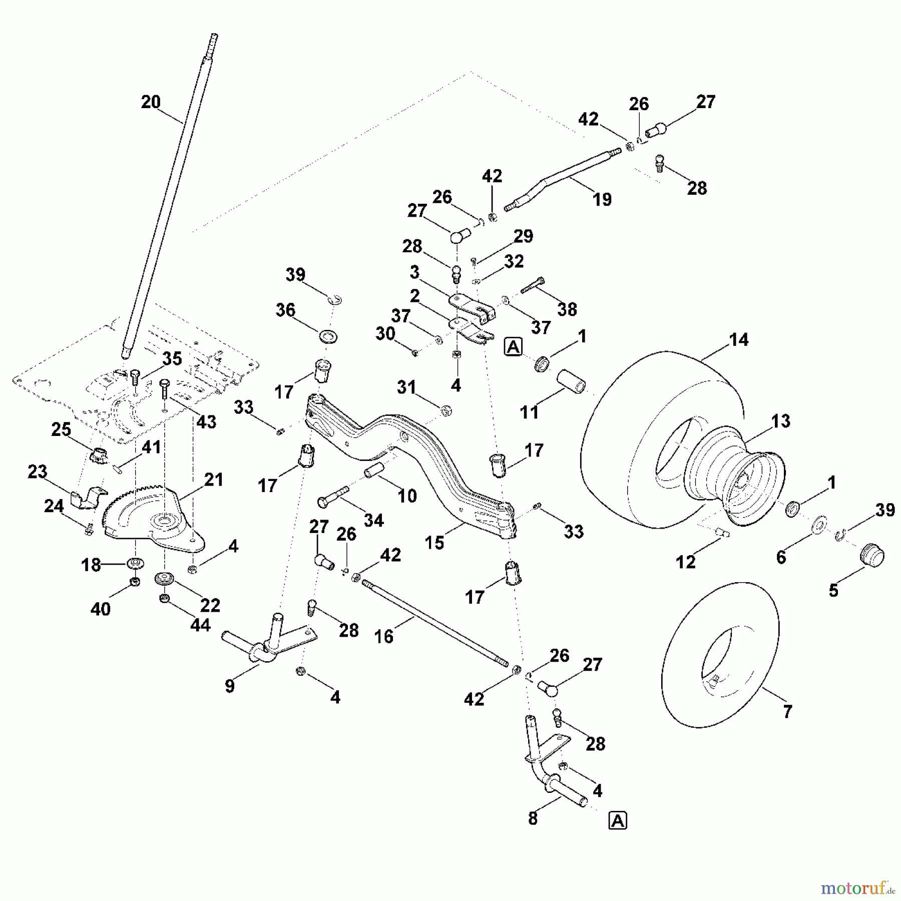  Viking Rasentraktoren Rasentraktoren MT 4097.0 SX E - Lenkung, Vorderrad