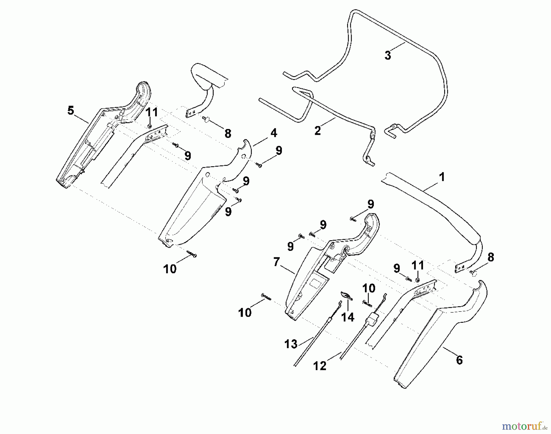  Viking Rasenmäher Benzinrasenmäher MB 545.0 T A - Lenker Oberteil