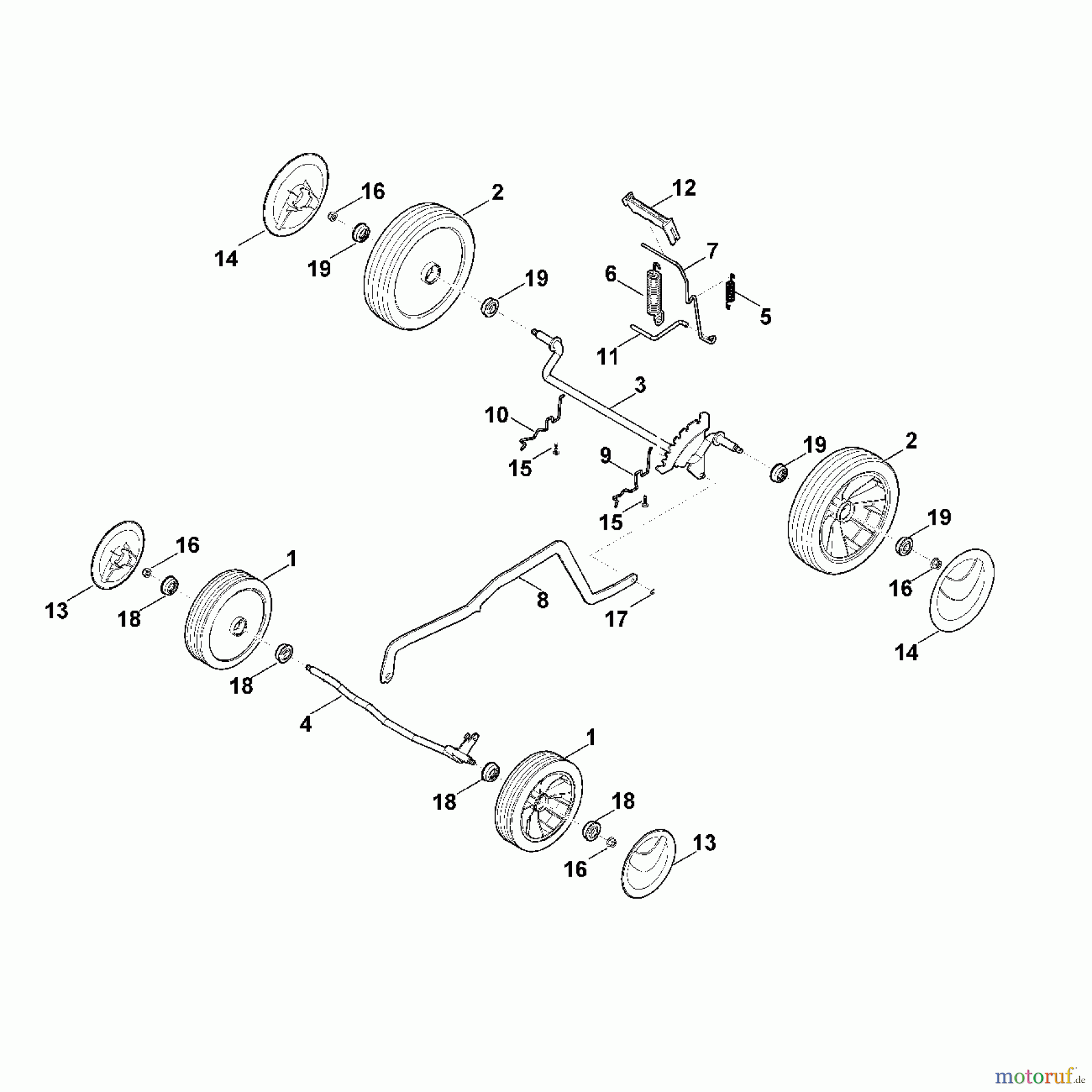  Viking Rasenmäher Elektrorasenmäher ME 443.1 C C - Fahrwerk, Höhenverstellung