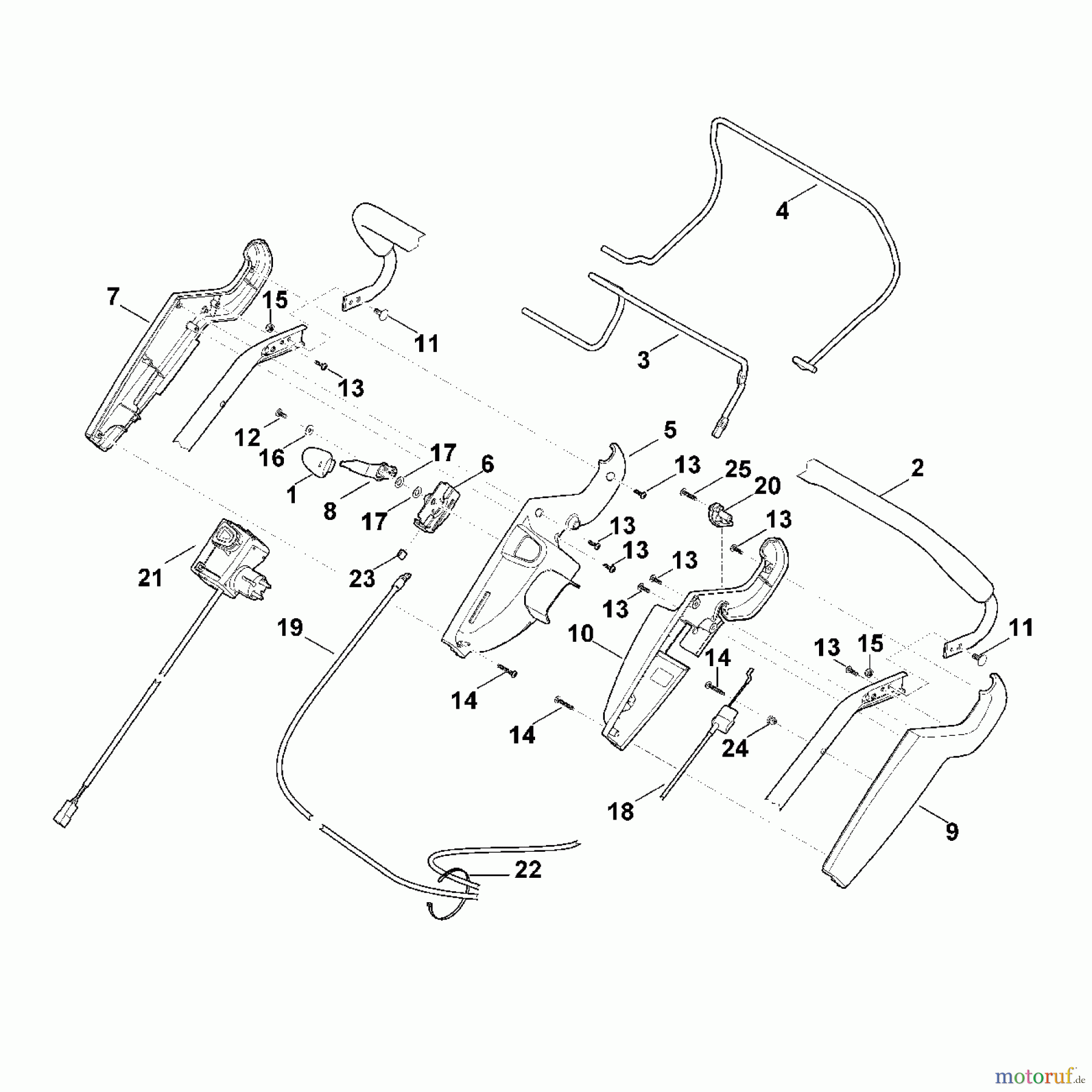  Viking Rasenmäher Elektrorasenmäher ME 545.0 V A - Lenker Oberteil