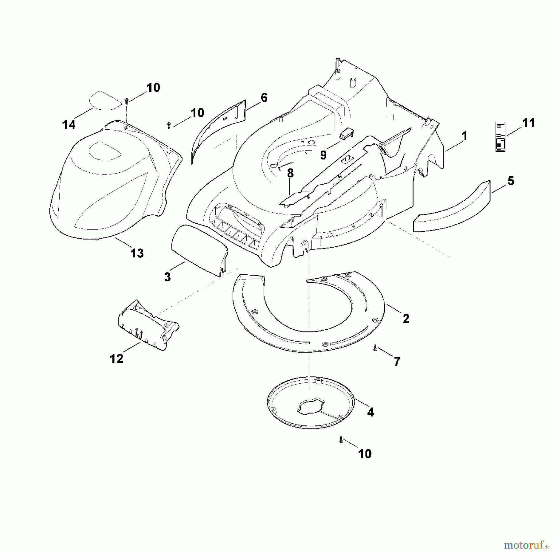  Viking Rasenmäher Elektrorasenmäher ME 545.0 D - Gehäuse