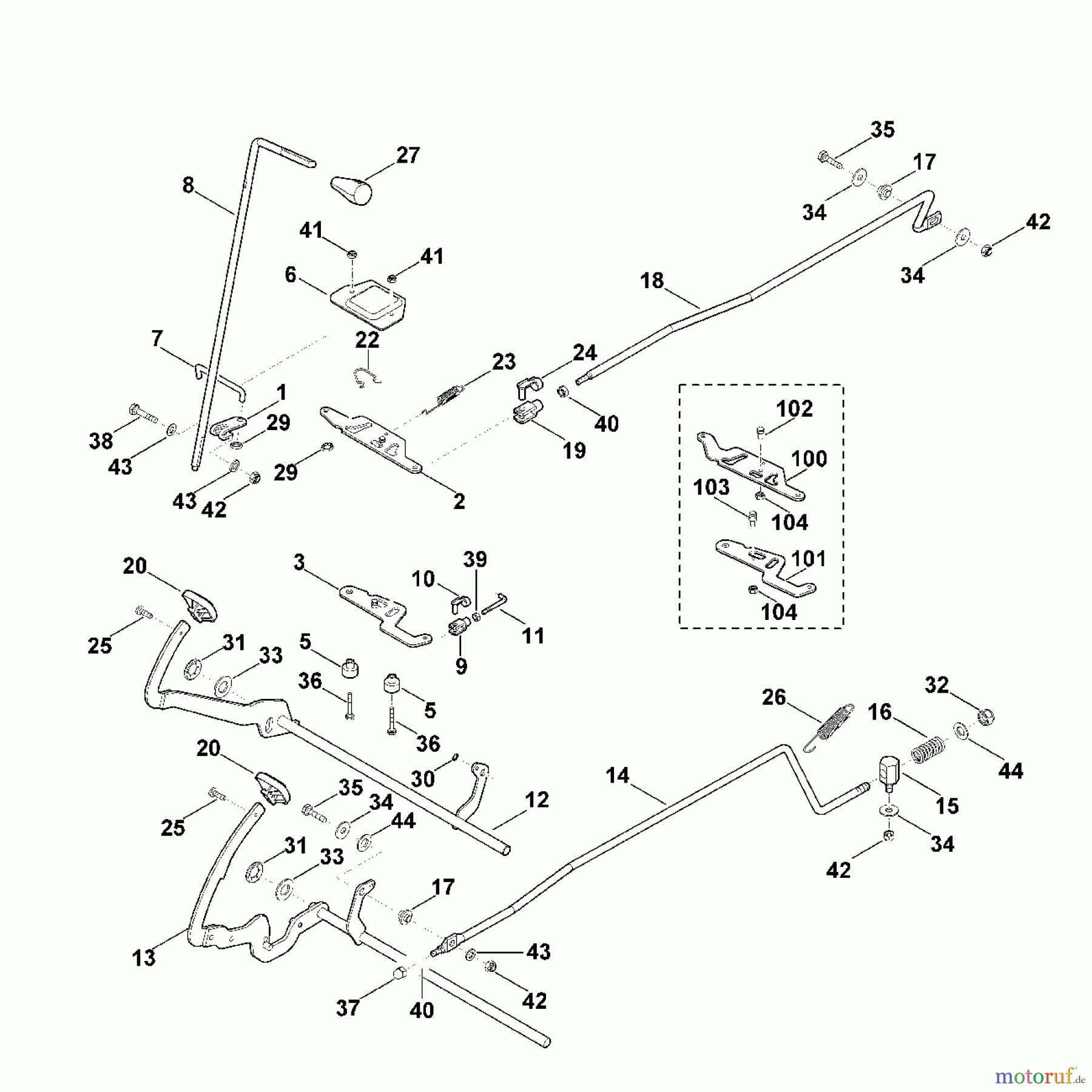  Viking Rasentraktoren Rasentraktoren MT 6112.0 C K - Bremse und Schalthebel