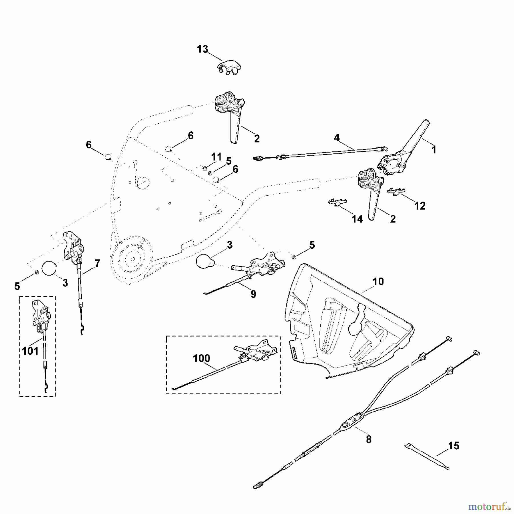  Viking Rasenmäher Benzinrasenmäher MB 750.1 GK A - Lenker Oberteil