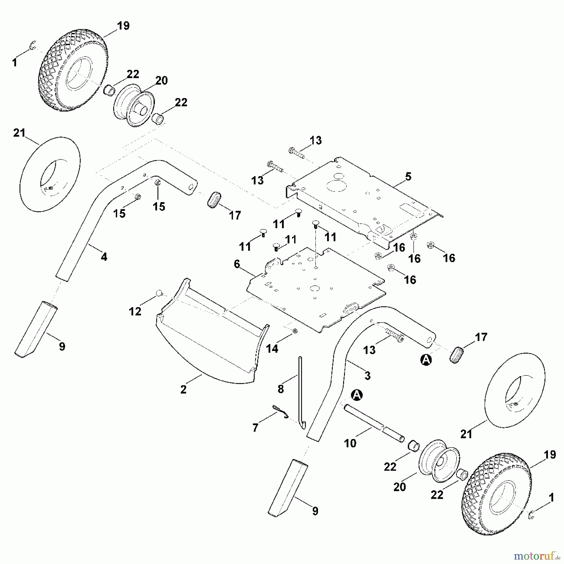  Viking Häcksler Benzin GB 460 C E - Fahrwerk