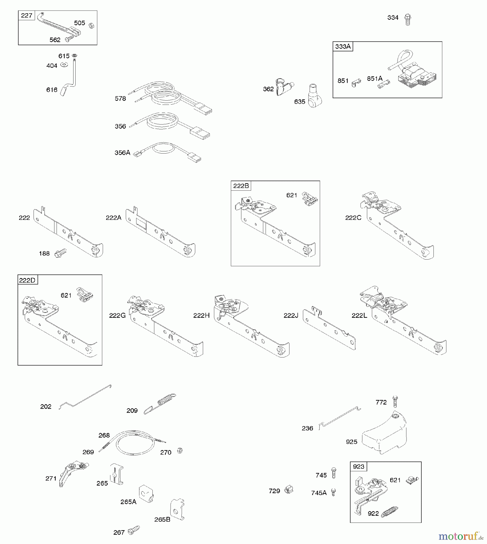  Viking Motoren B & S 10. . . 10T802-0180-H1 C - Bremse, Bedienelemente, Reglerfeder, Zündu