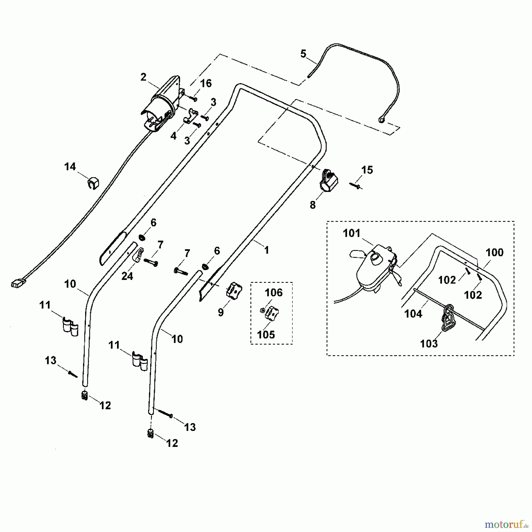  Viking Rasenmäher Elektrorasenmäher ME 450, ME 450 M A - Lenker