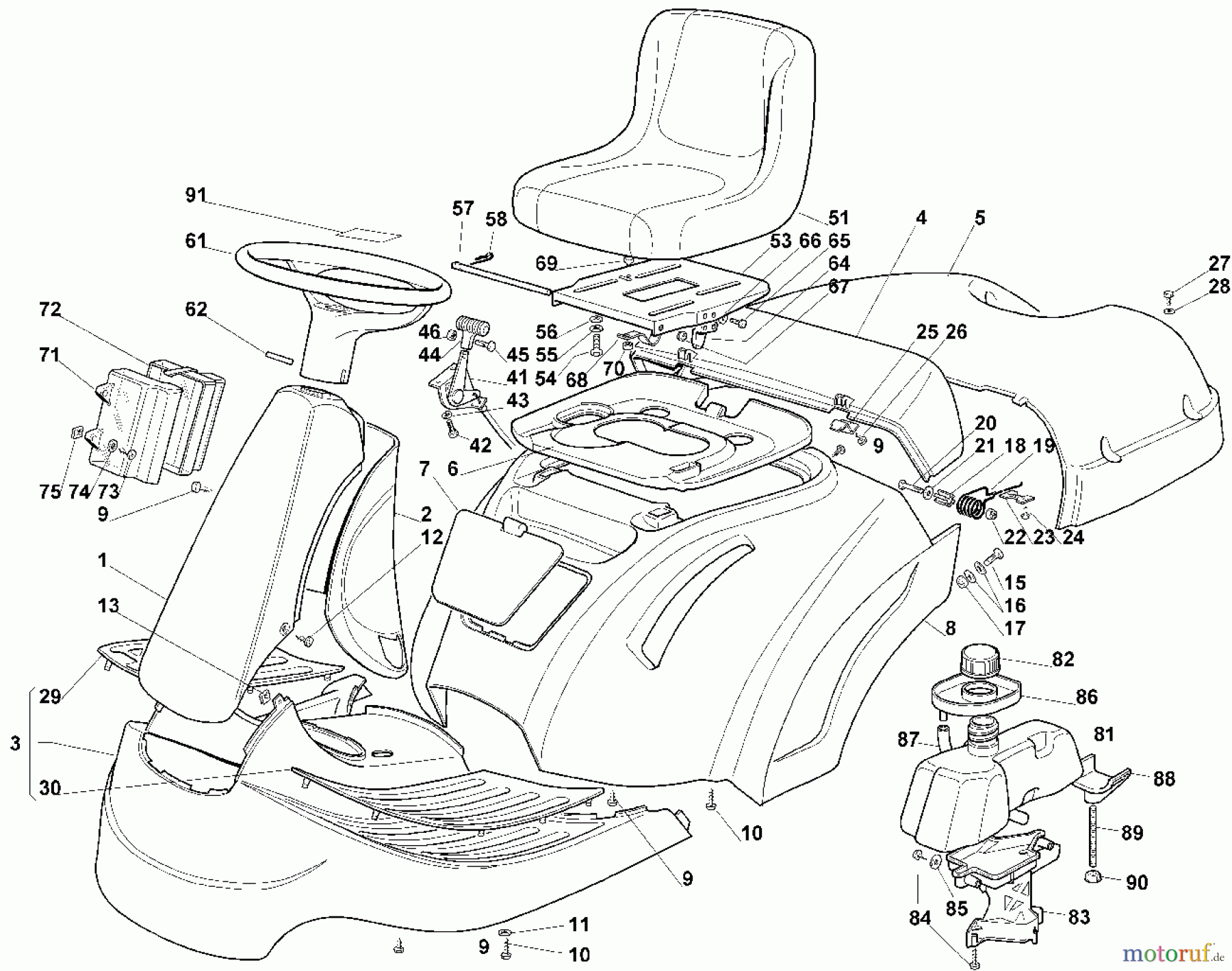  Viking Aufsitzmäher Aufsitzmäher MR 345 B - Verkleidung