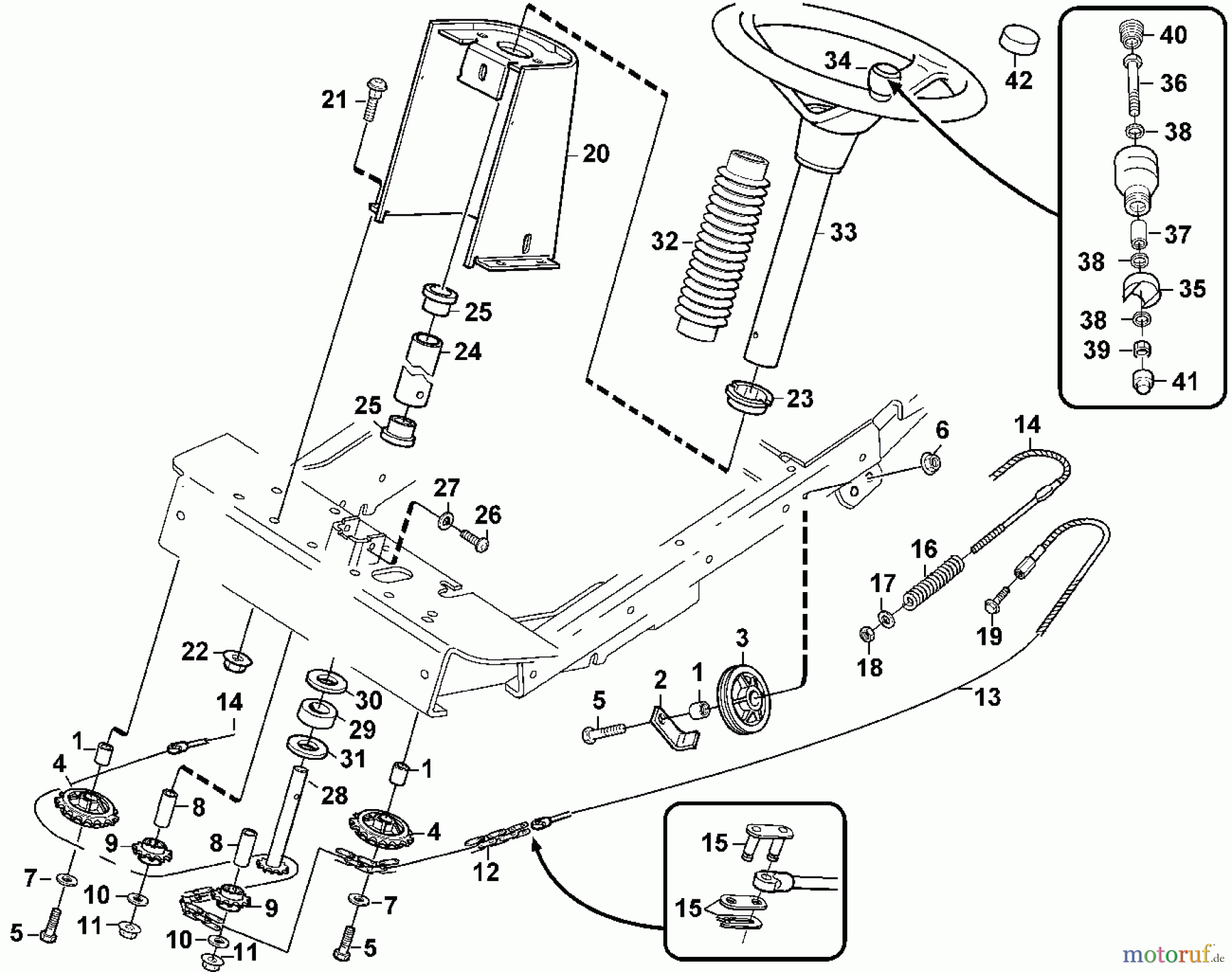  Viking Aufsitzmäher Aufsitzmäher MF 460 E - Lenkung